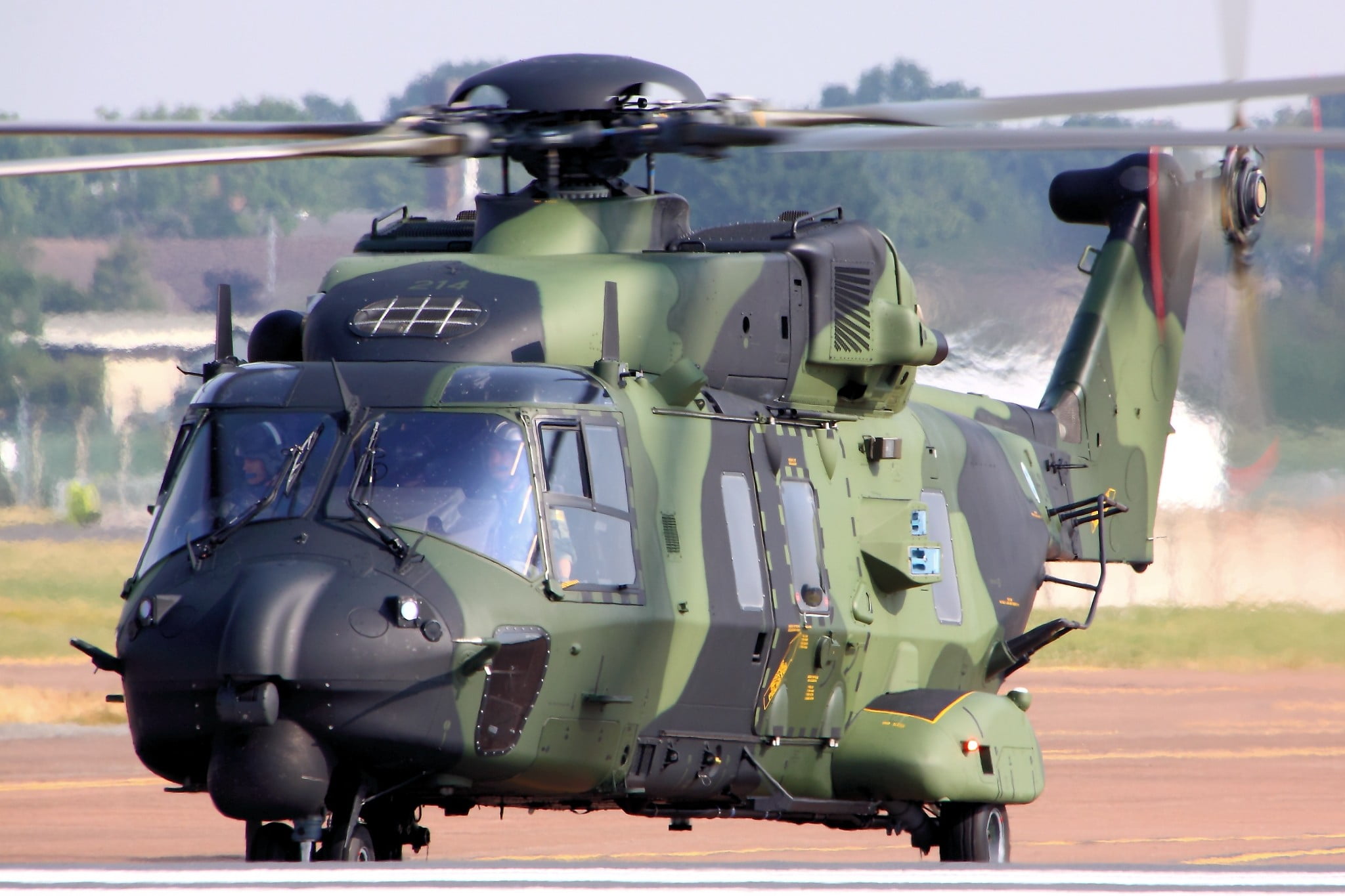green and black camouflage helicopter, helicopters, NHIndustries NH90