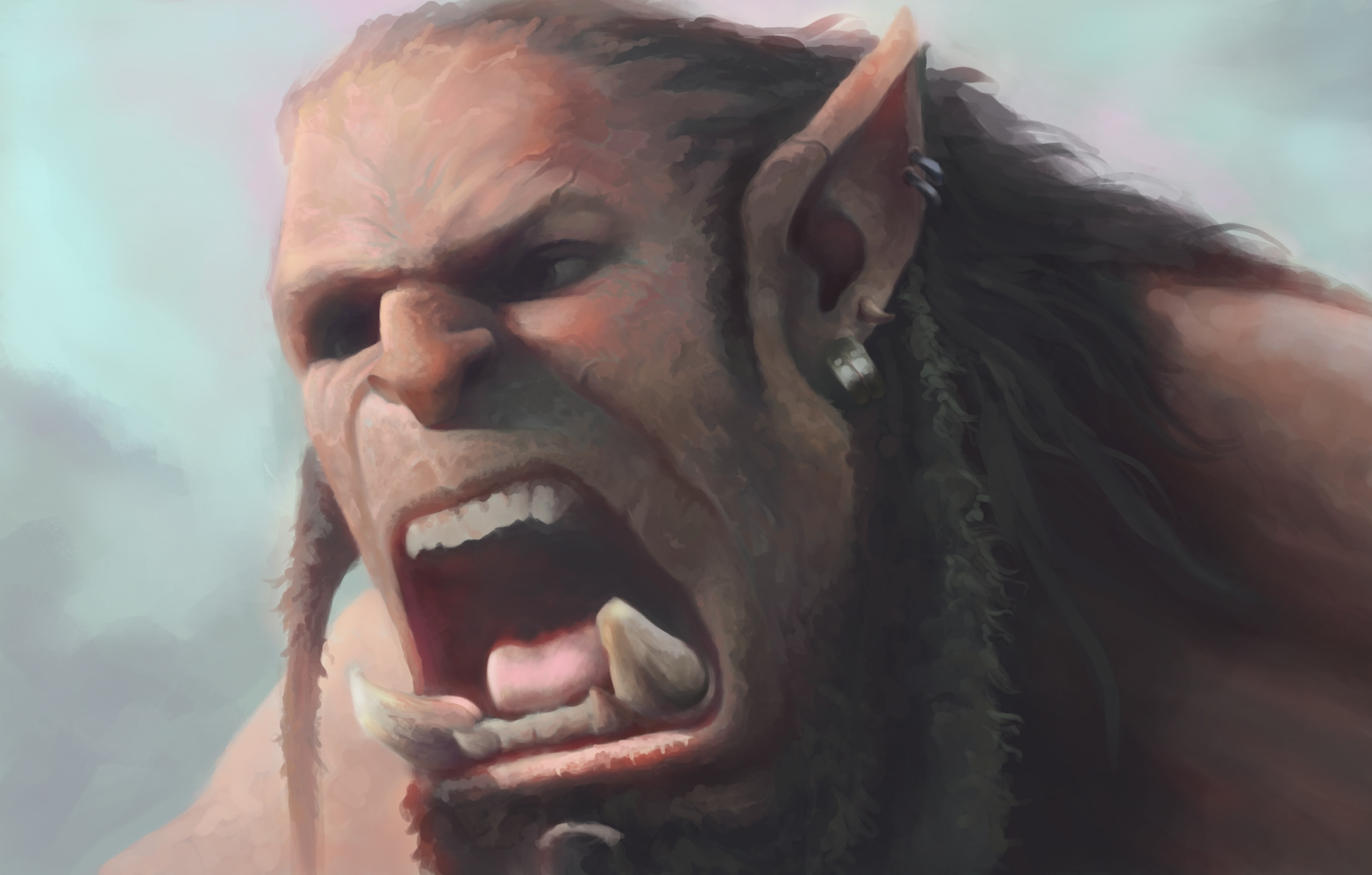 face, art, Creek, warcraft, orcs, cry