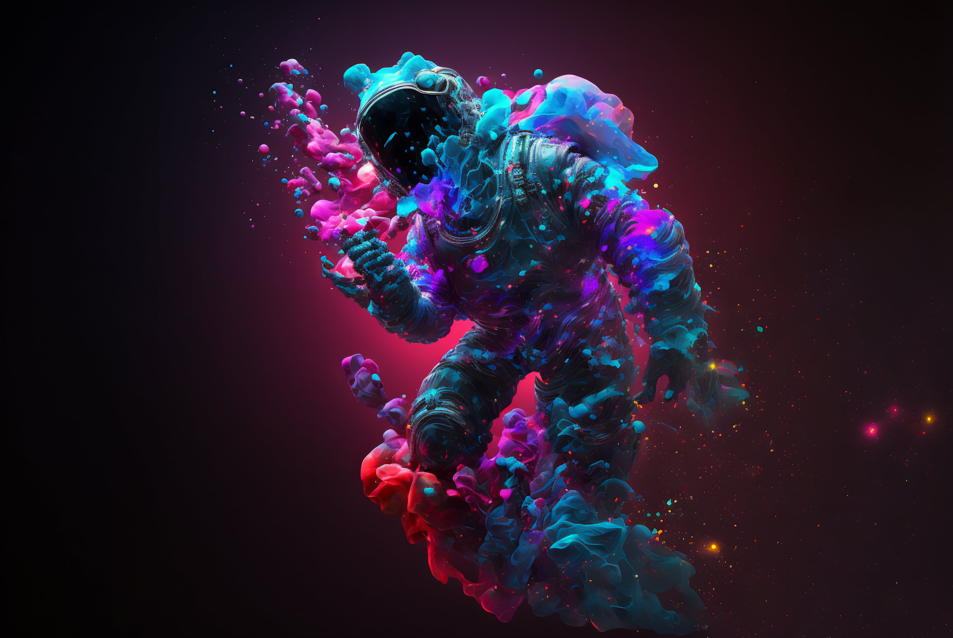 AI art, astronaut, psychedelic