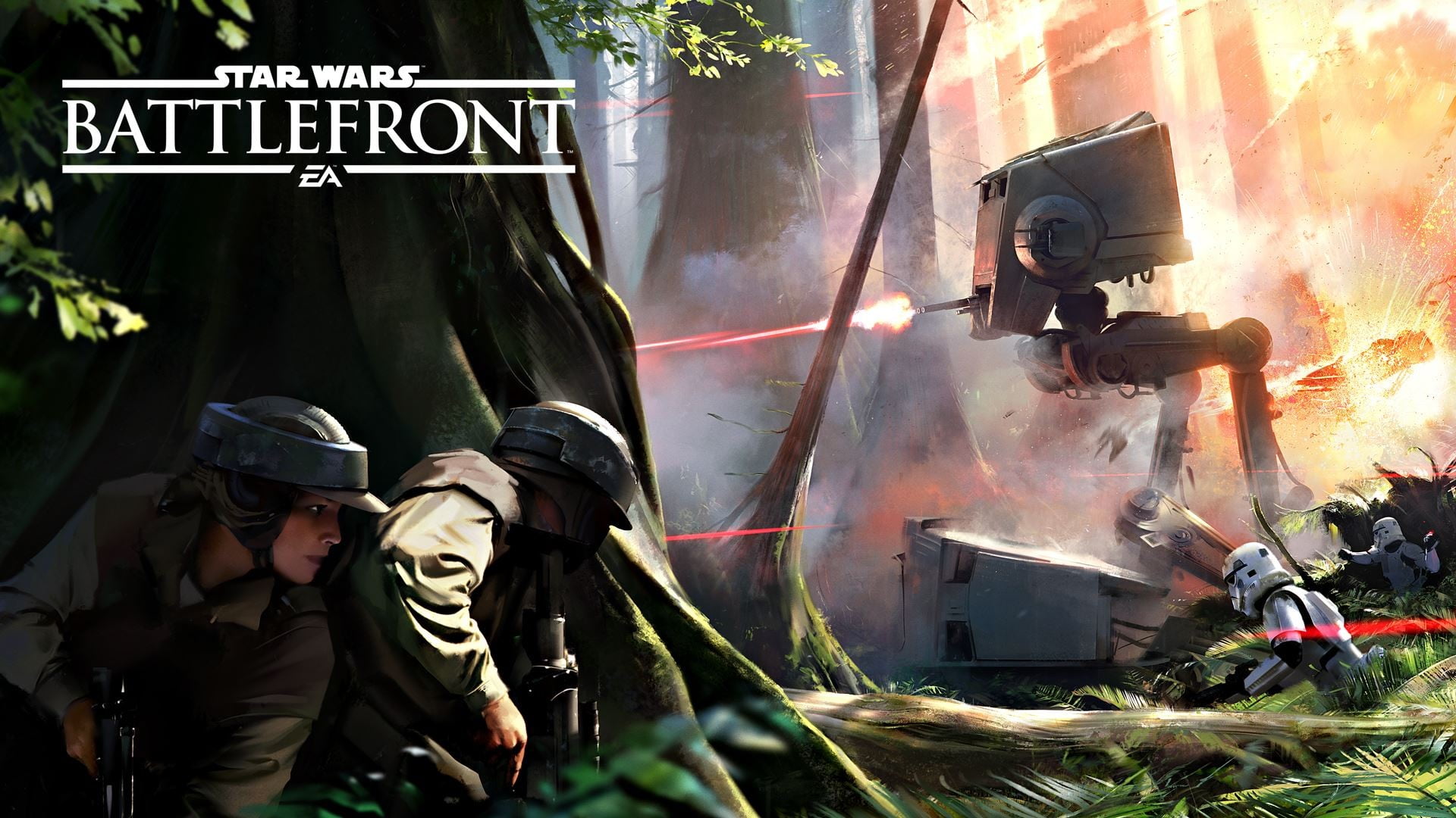 Star Wars Battlefront poster, Star Wars: Battlefront, Endor, AT-ST