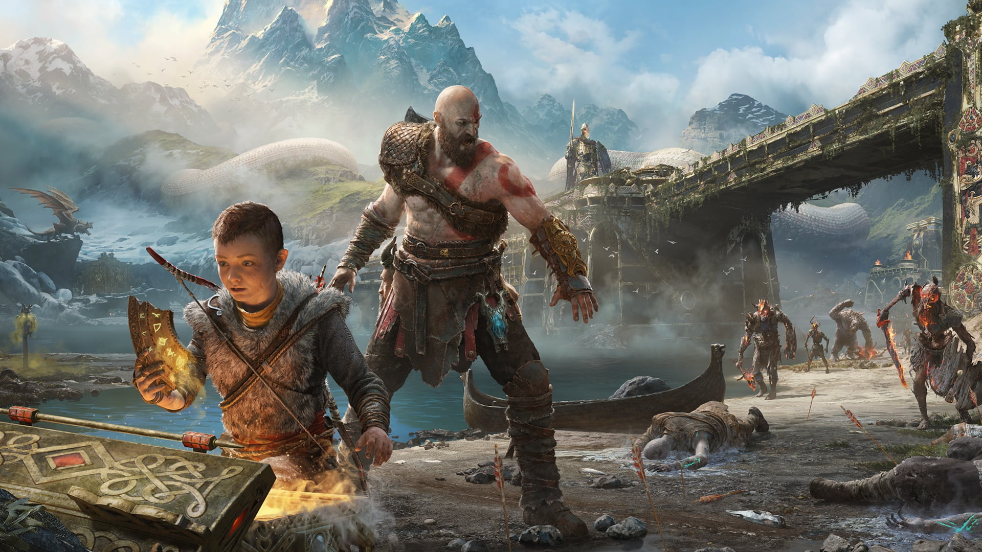 God of War digital wallpaper, God of War (2018), Kratos, video games