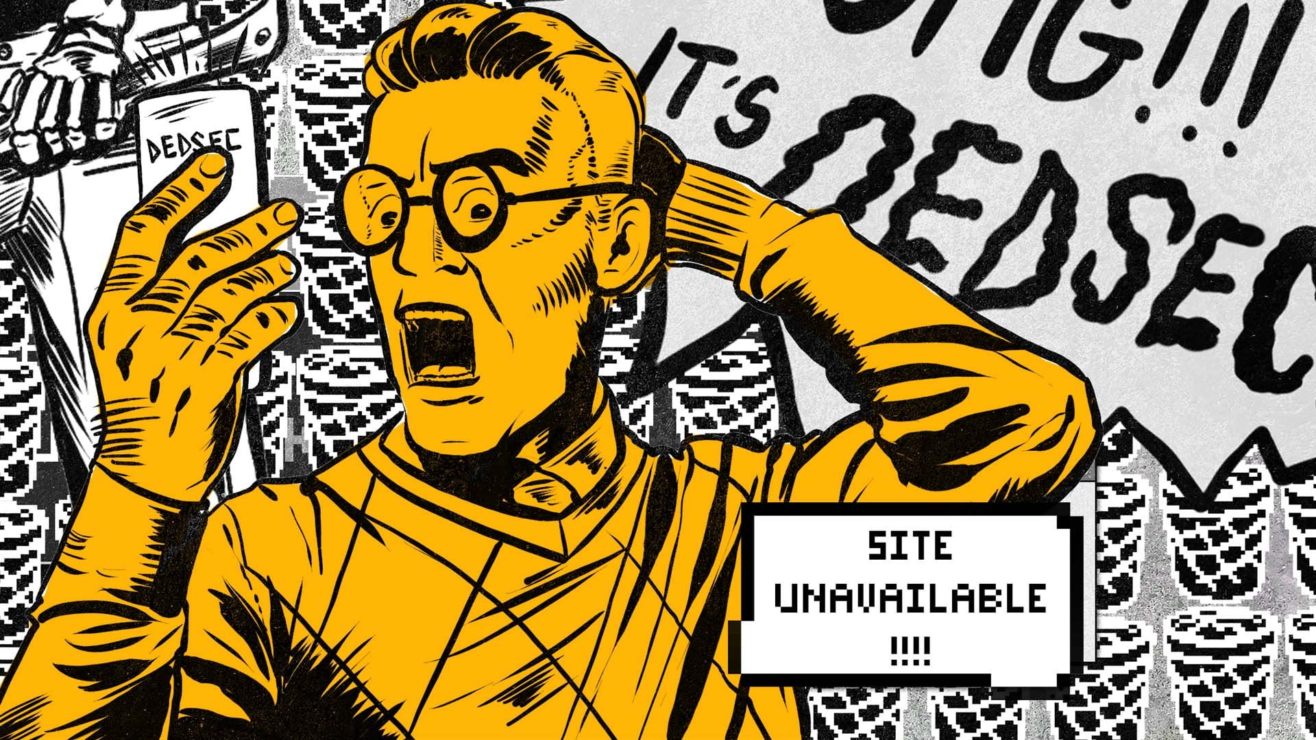 Site Unavailable illustration, Watch_Dogs, Watch_Dogs 2, DEDSEC
