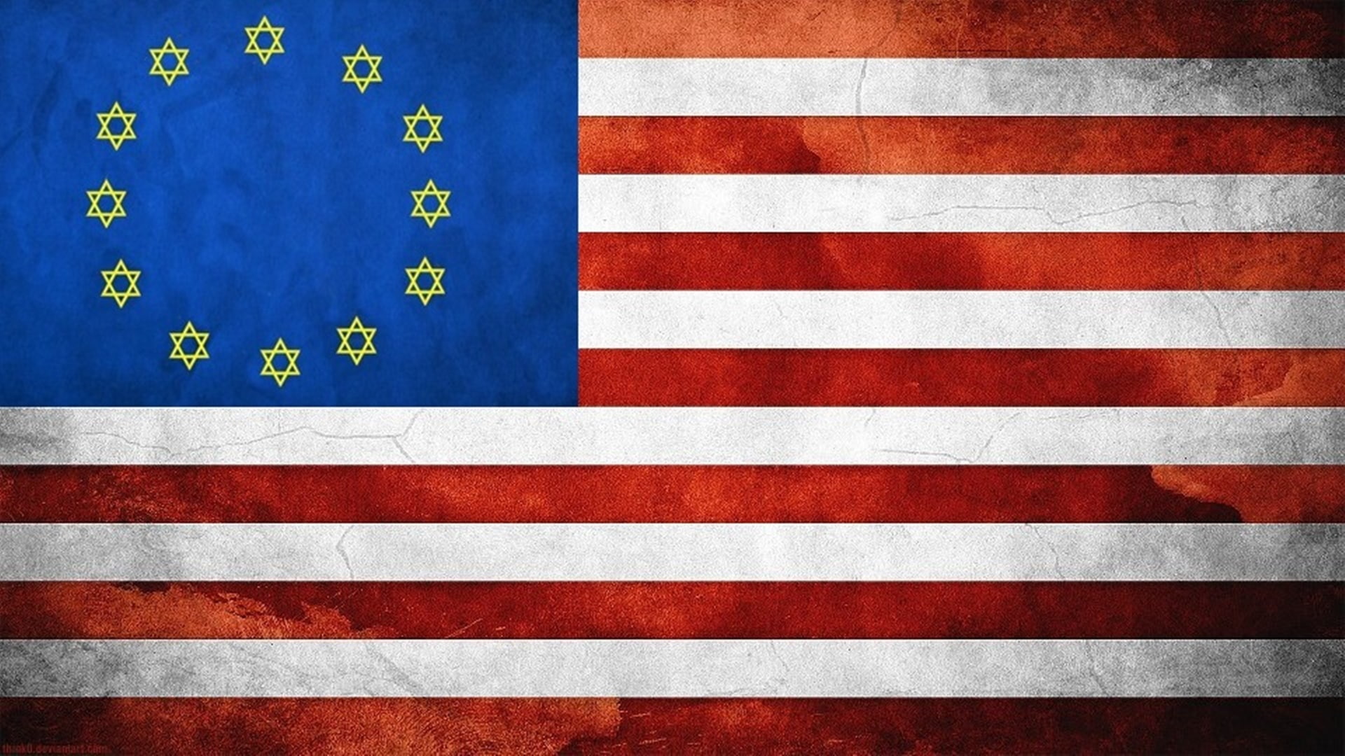 USA, European Union, Imperial Flag ( TES), Star of David, striped