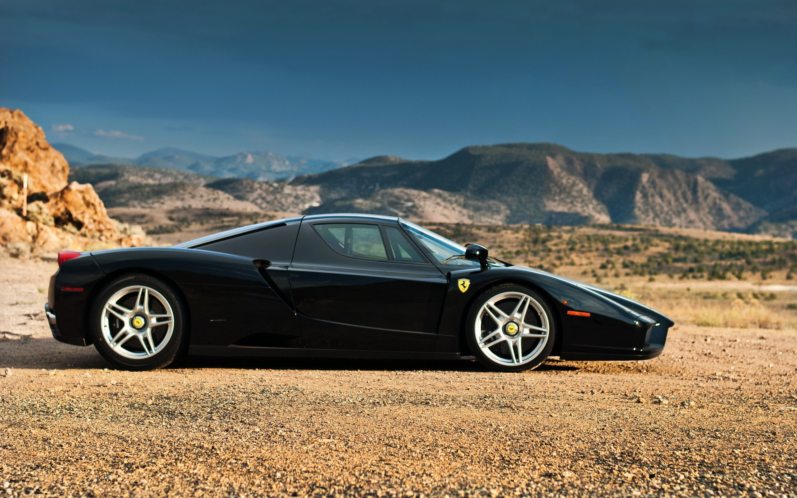 Ferrari Enzo black supercar side view