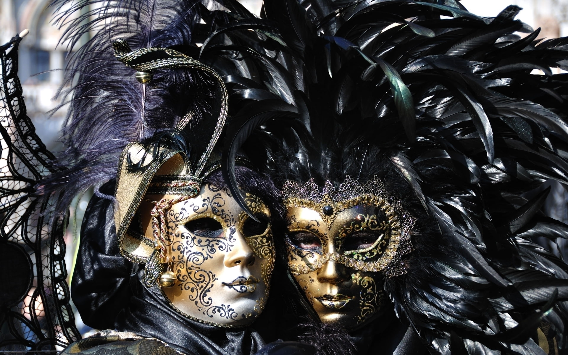 Venice Carnival Masks, 2 black mask