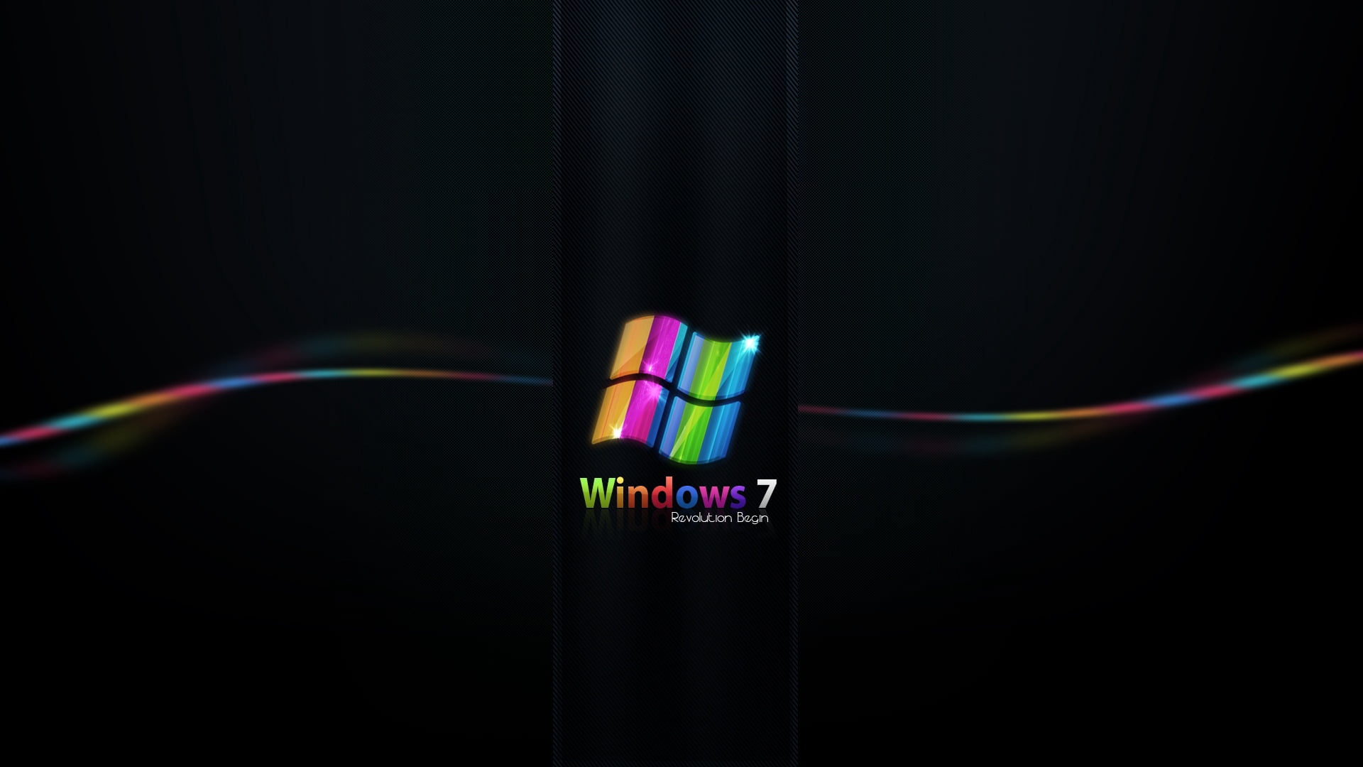 Windows 7 digital wallpaper, rainbow, black, line, backgrounds