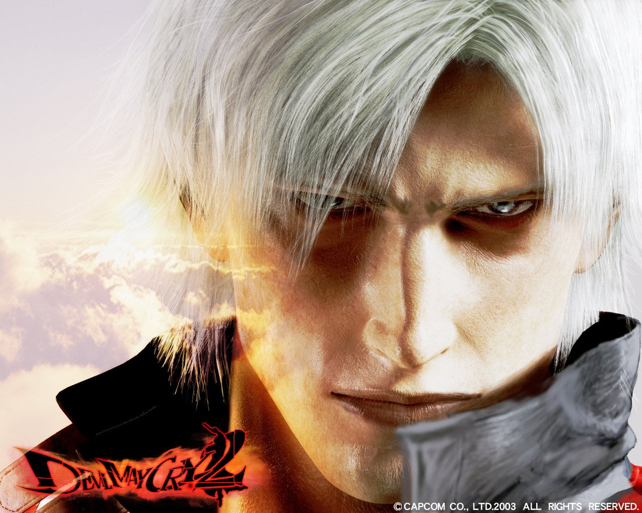 Devil May Cry 2 Dante illustration, portrait, headshot, one person