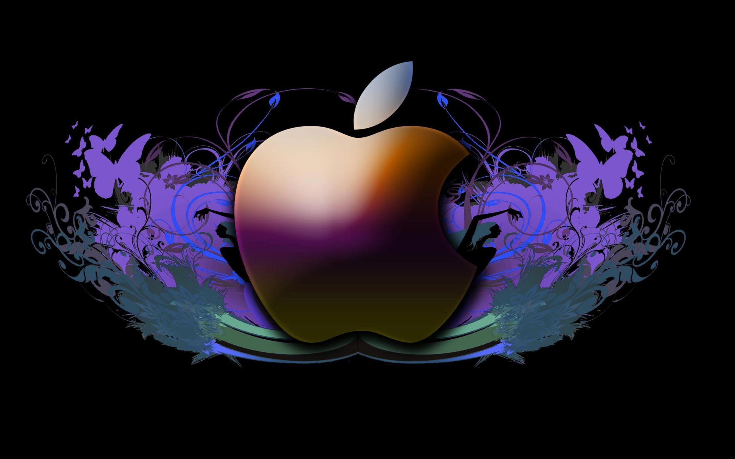 apple, black background, creativity, no people, pattern, studio shot