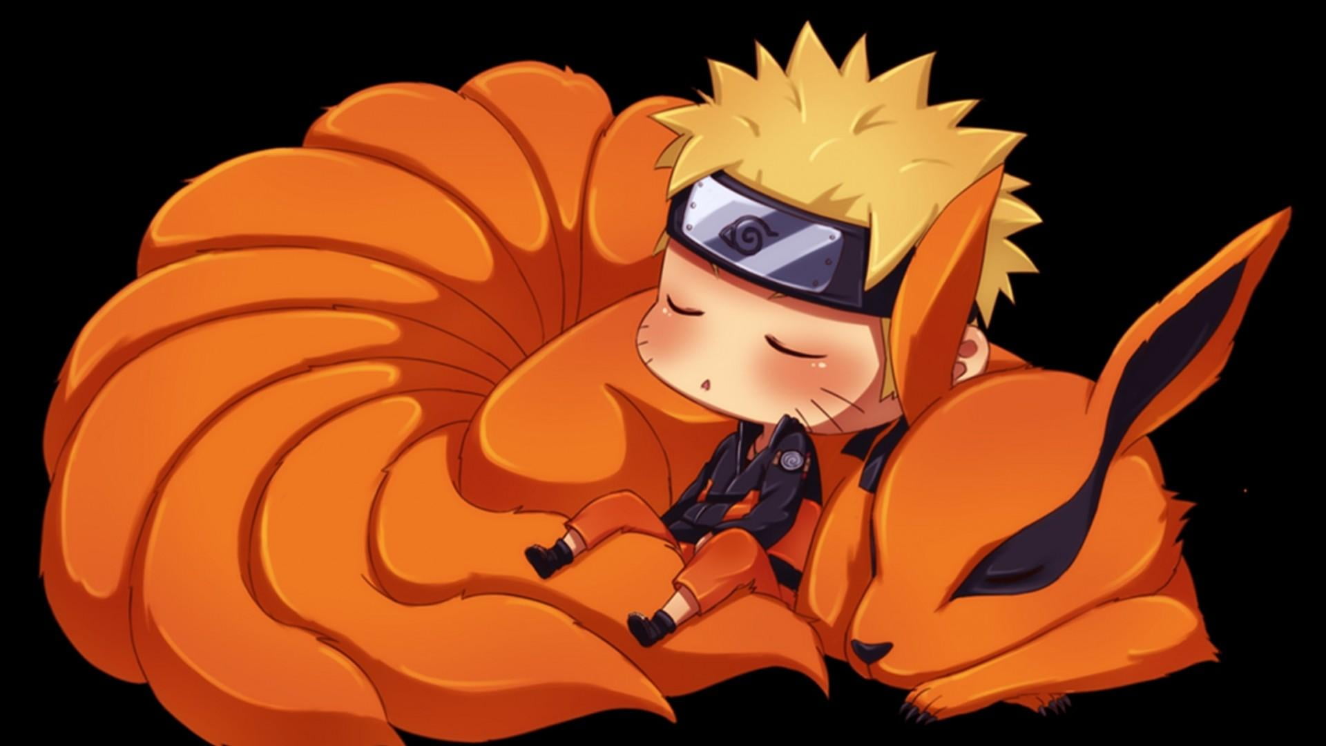 Naruto Shippuuden, Kyuubi, anime, orange color, art and craft