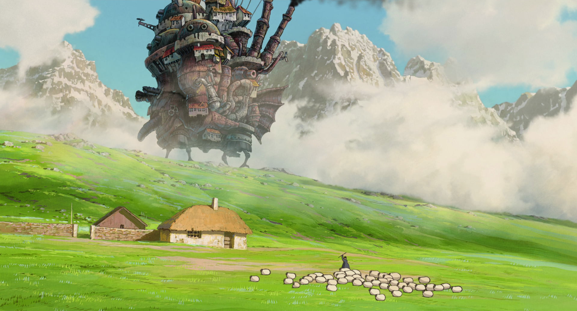 farm and ship painting, Hayao Miyazaki, Studio Ghibli, anime