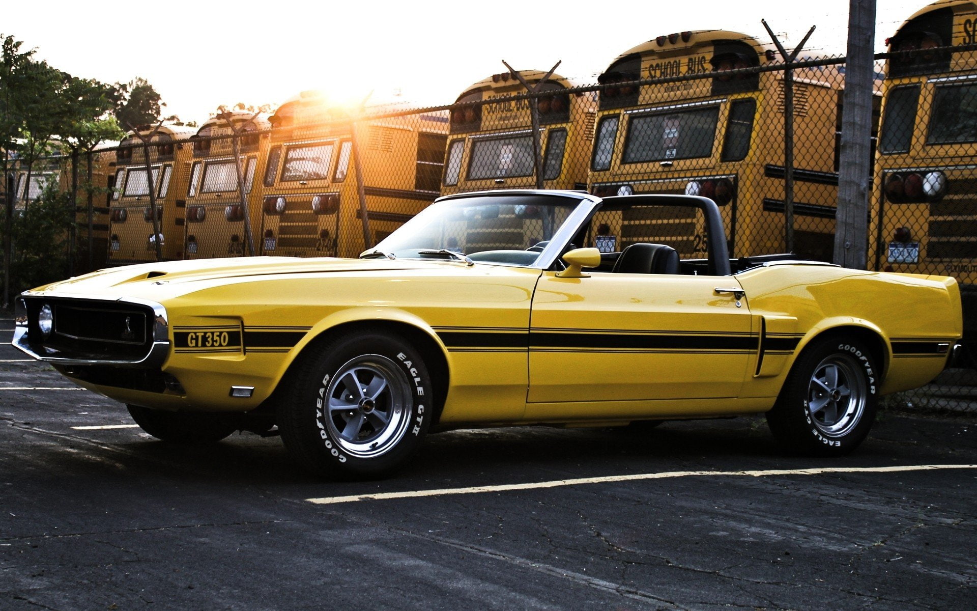 Ford, Ford Shelby GT350, Convertible, Muscle Car, Yellow Car