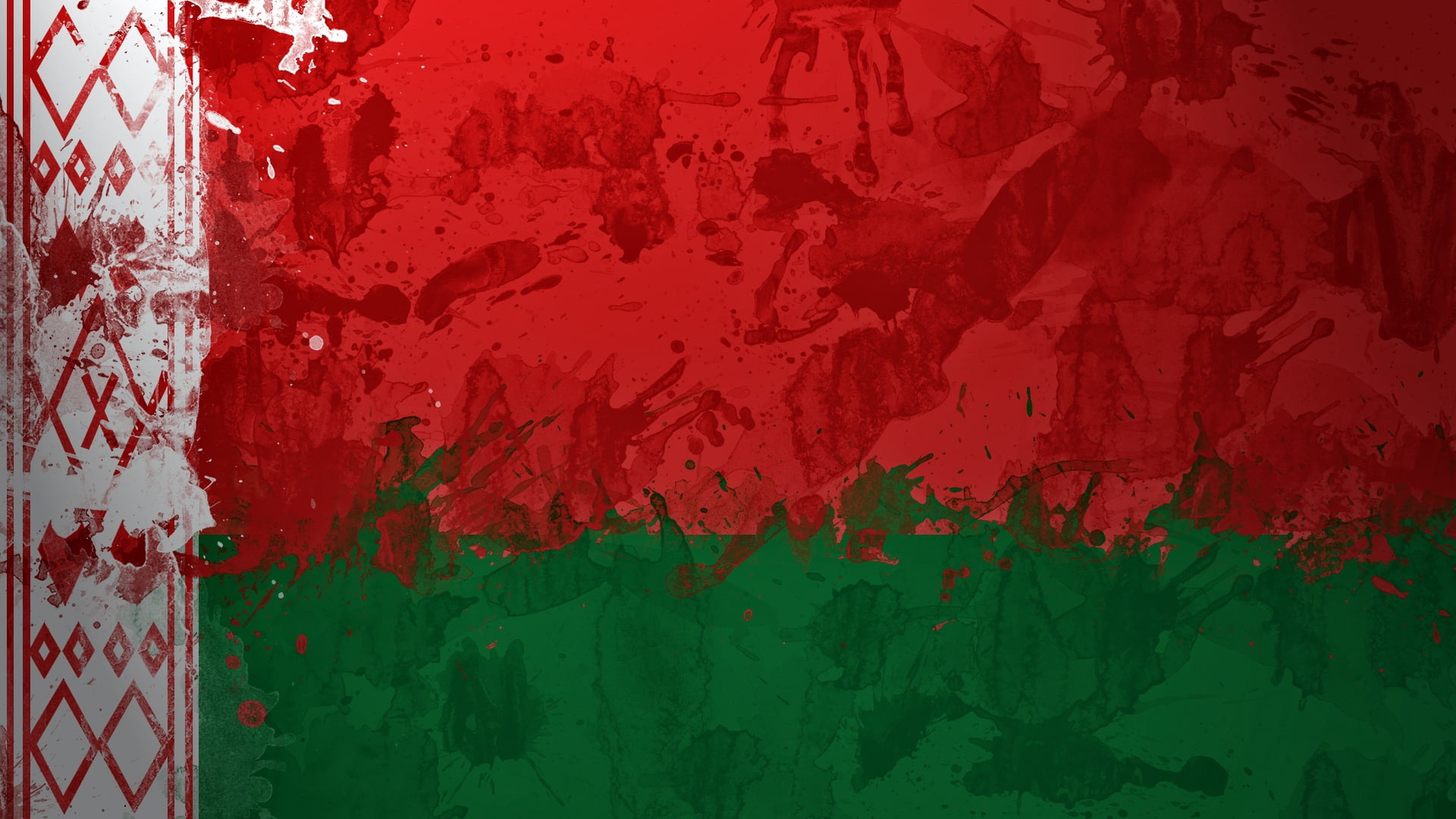 red and green wallpaper, belorussia, flag, paint, stain, background
