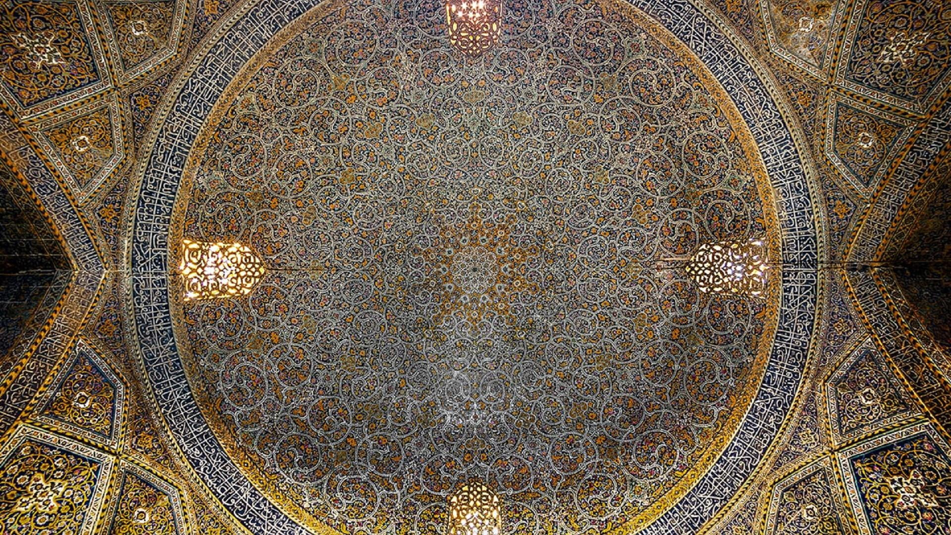 seyyed mosque, iran, isfahan, ceiling, architecture, pattern