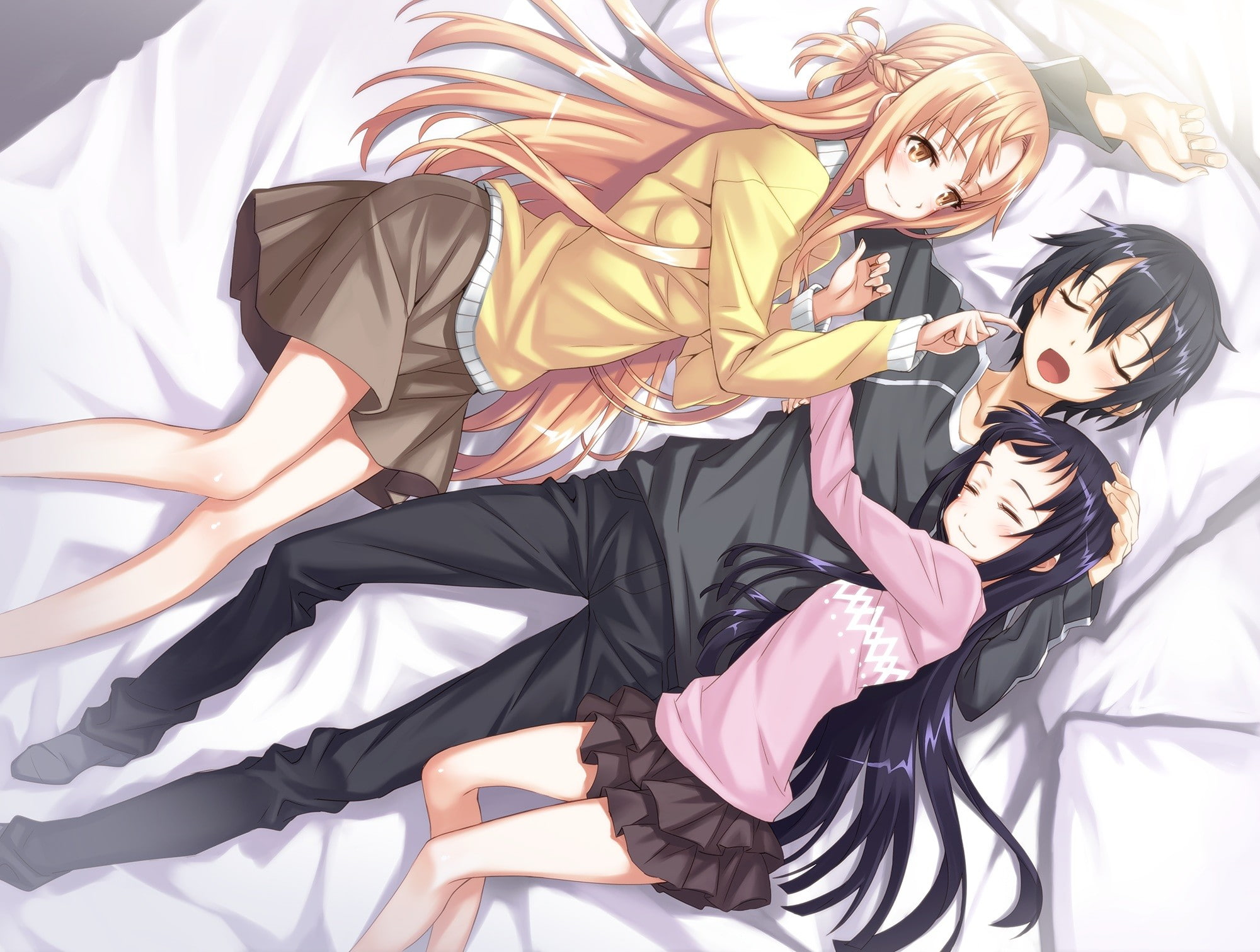 Anime Girls, Sword Art Online, Yuuki Asuna, Yui-MHCP001, Kirigaya Kazuto