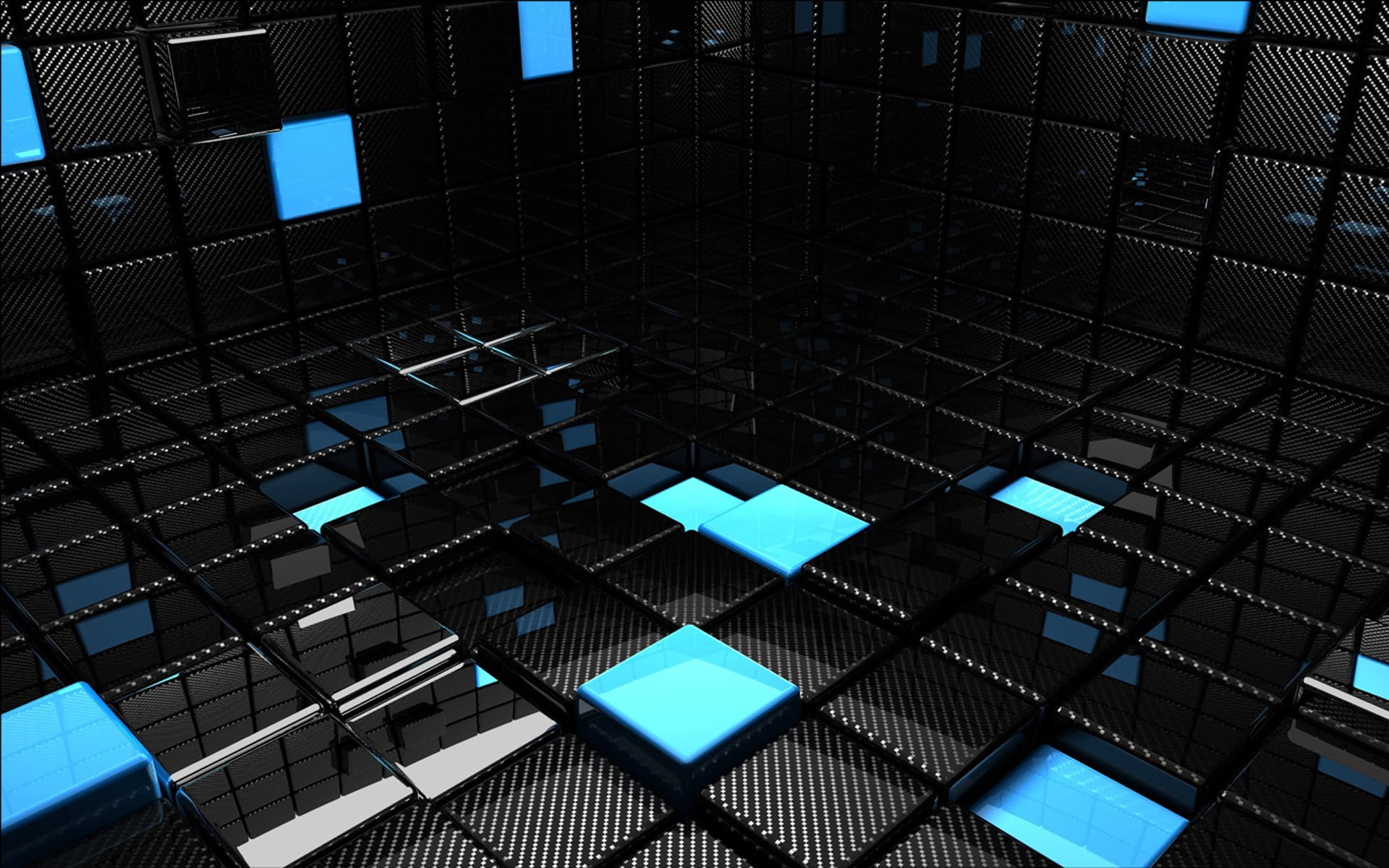 black and blue blocks wallpaper, abstract, 3D Blocks, render