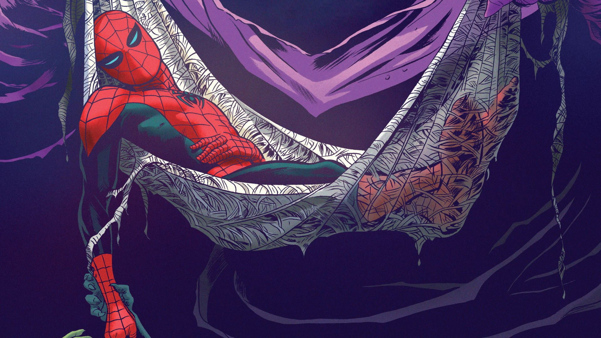 Spider-Man Marvel Hammock Purple HD, cartoon/comic