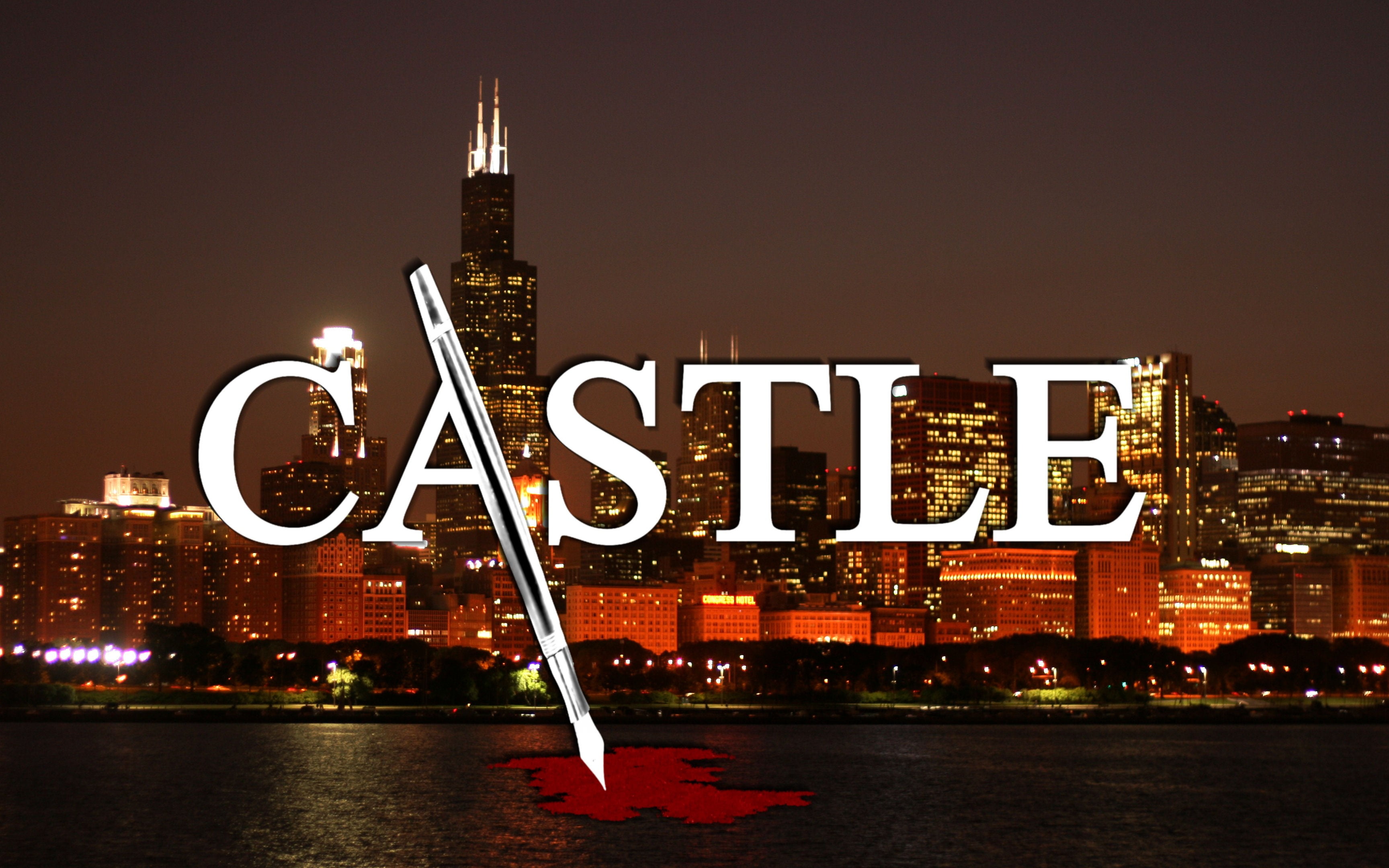 city buildings with City text overlay, Castle (TV series), building exterior