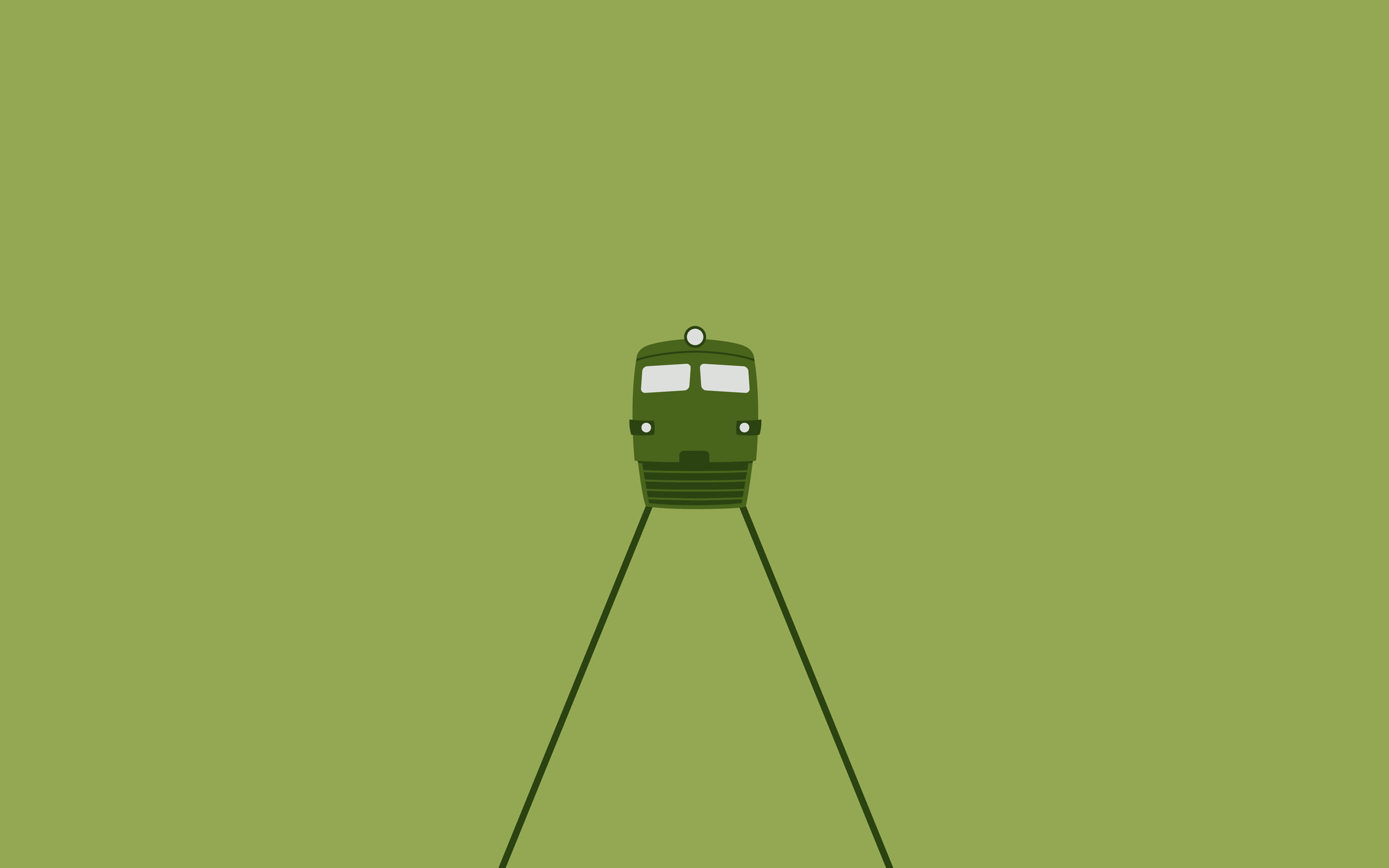 train, minimalism, diesel locomotive, green color, no people