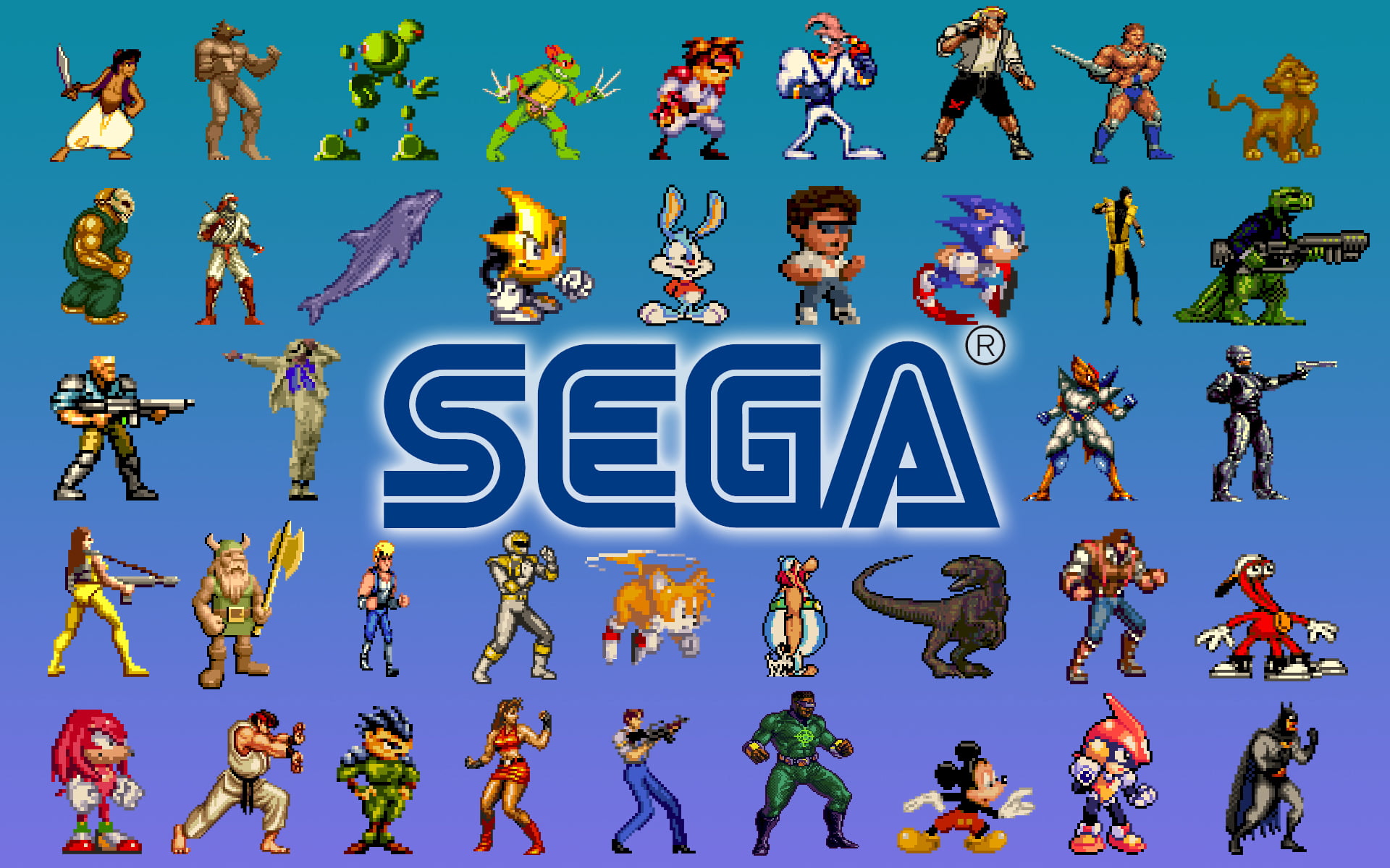 SEGA character figure lot, video games, aladdin (games), Sonic the Hedgehog