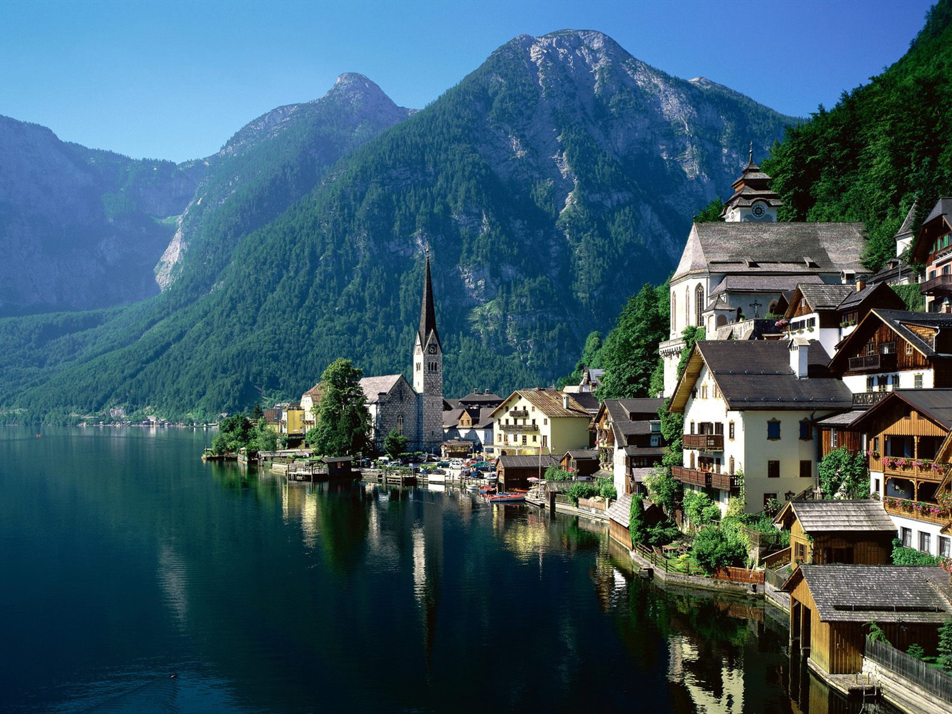 alp, austria, europe, hallstatt, lake, Landscape