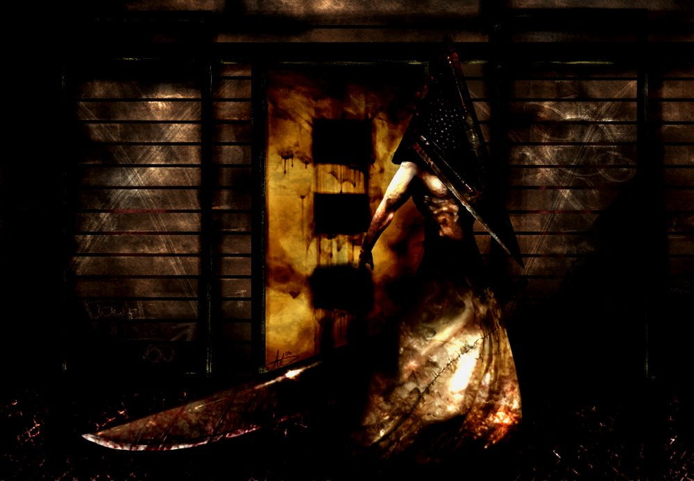 person holding large blade digital wallpaper, Silent Hill, Pyramid Head