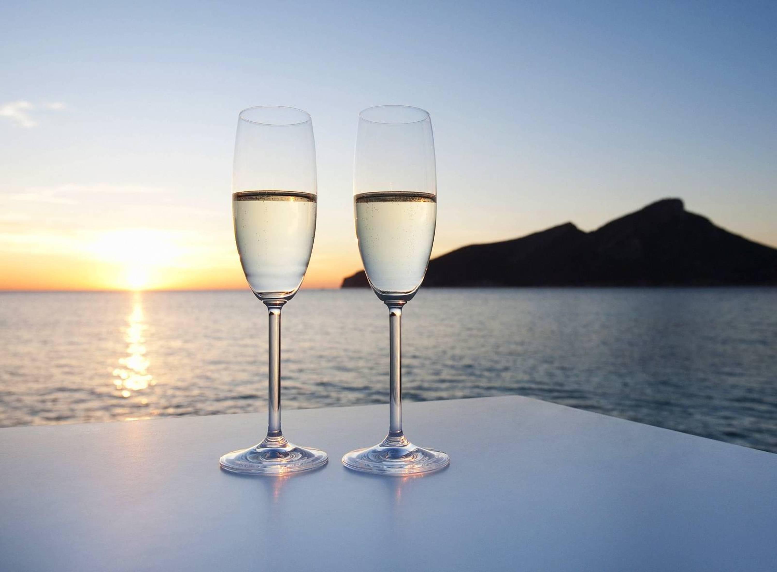 Champagne Sunset, view, island, romantic, tropical, romance, ocean