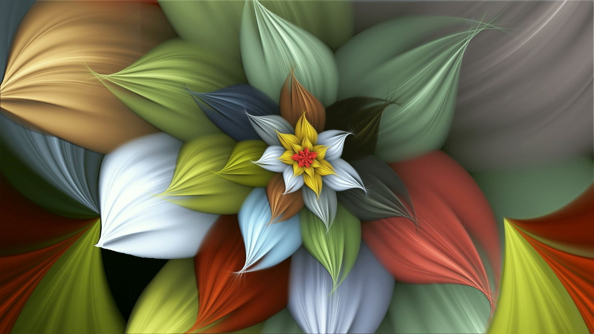 multicolored flower digital wallpaper, background, colorful, smoke