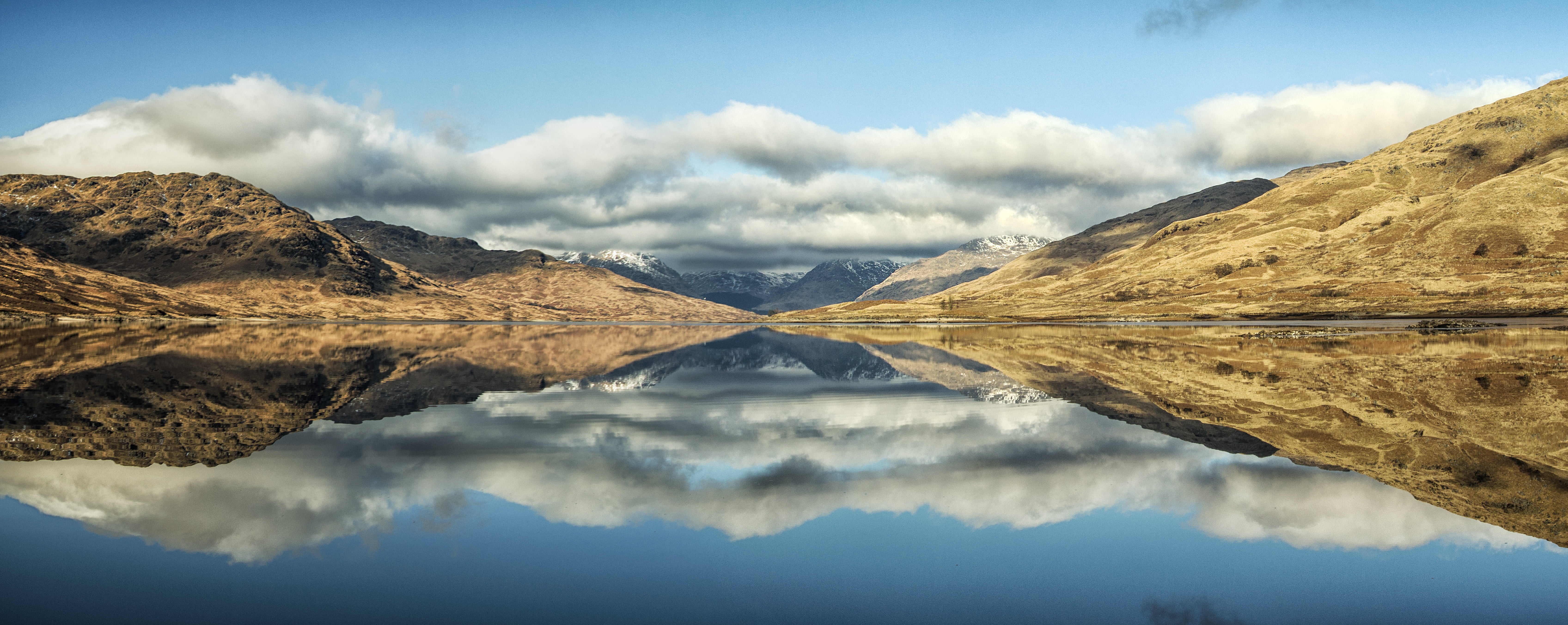 landscape land photography, Loch, Trossachs, calm, clouds, highlands