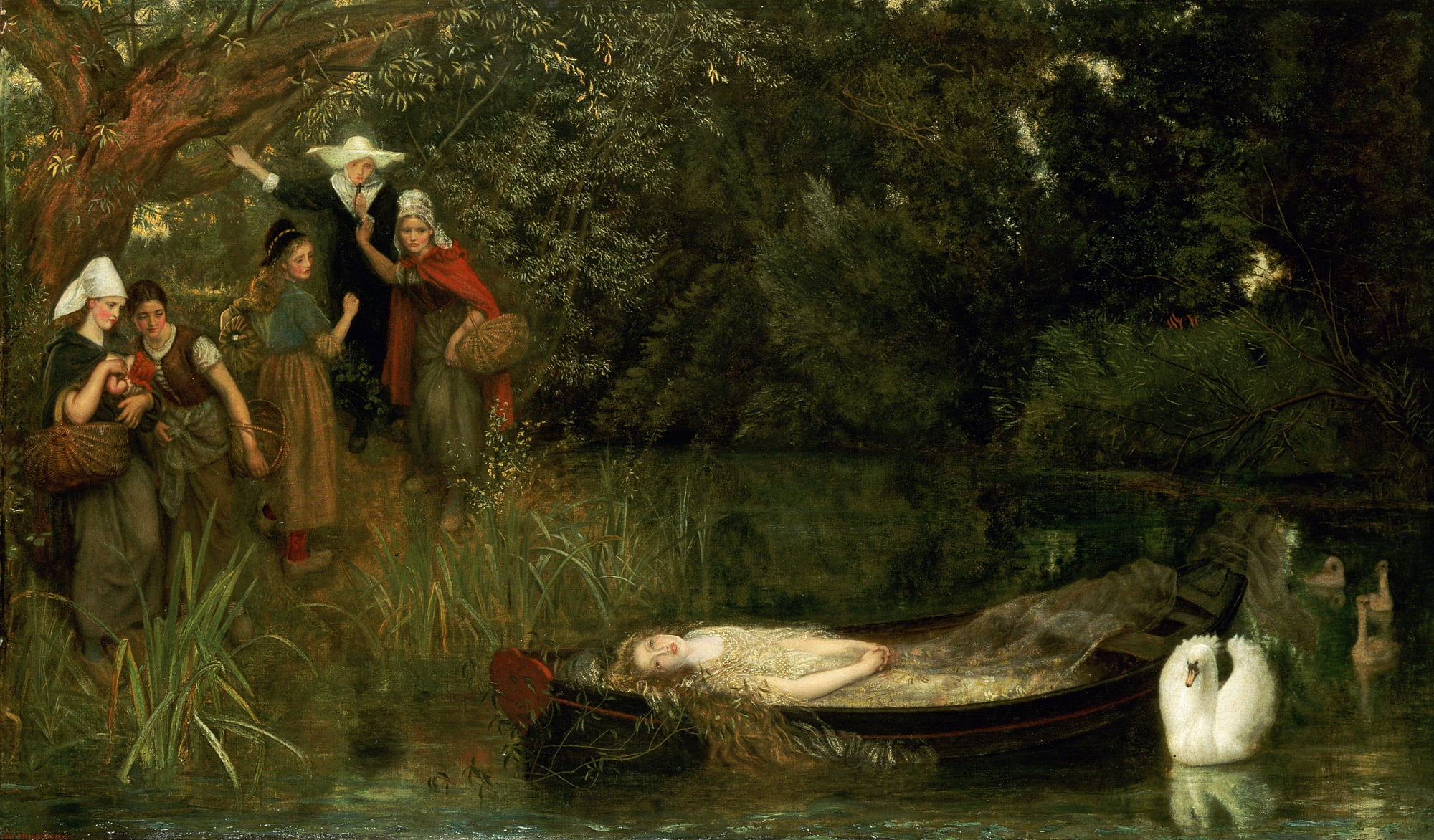 Swan, Arthur Hughes, Lady Shallot, 1872-1873