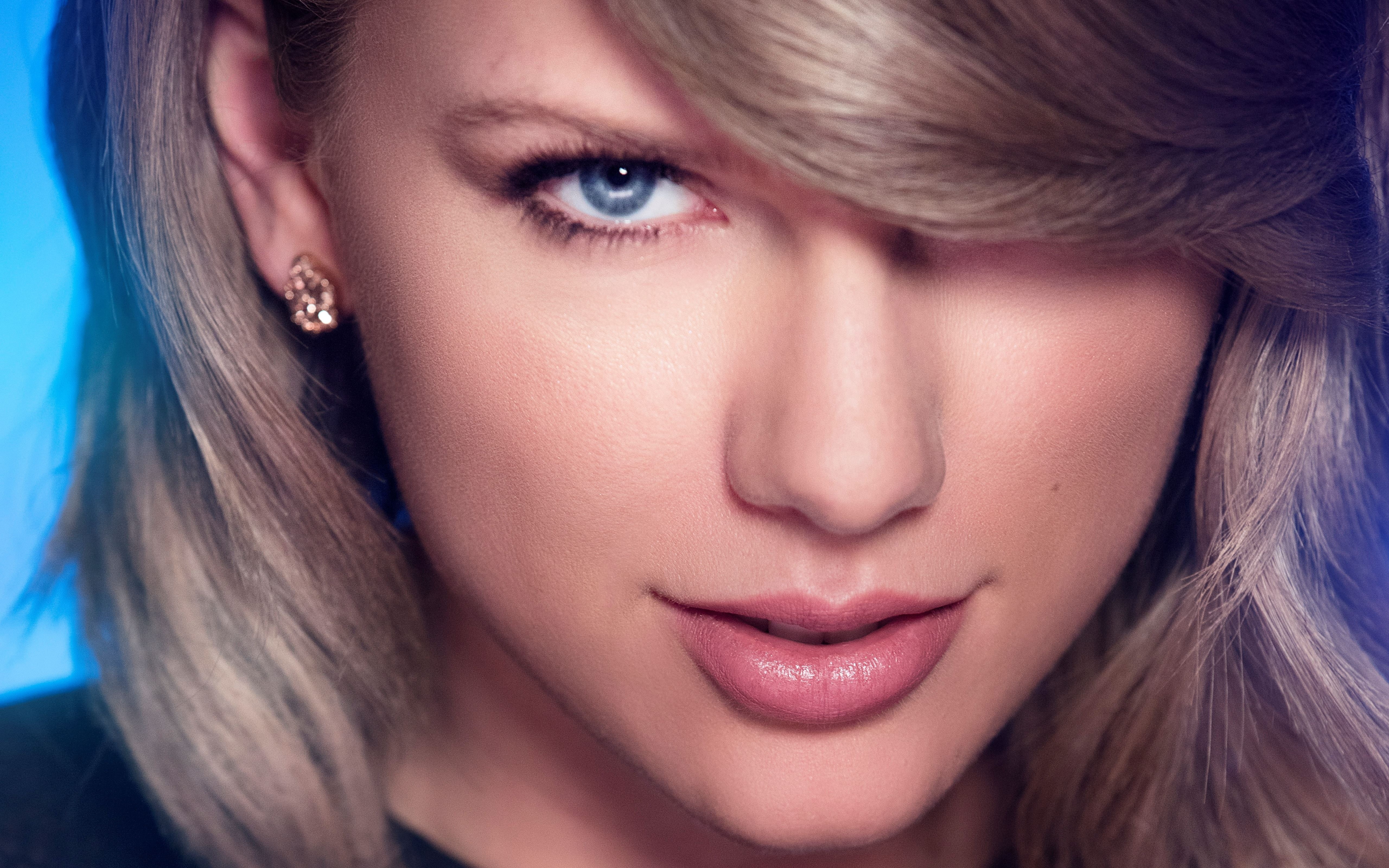 taylor swift, close-up, face, blue eyes, pink lipstick, singer