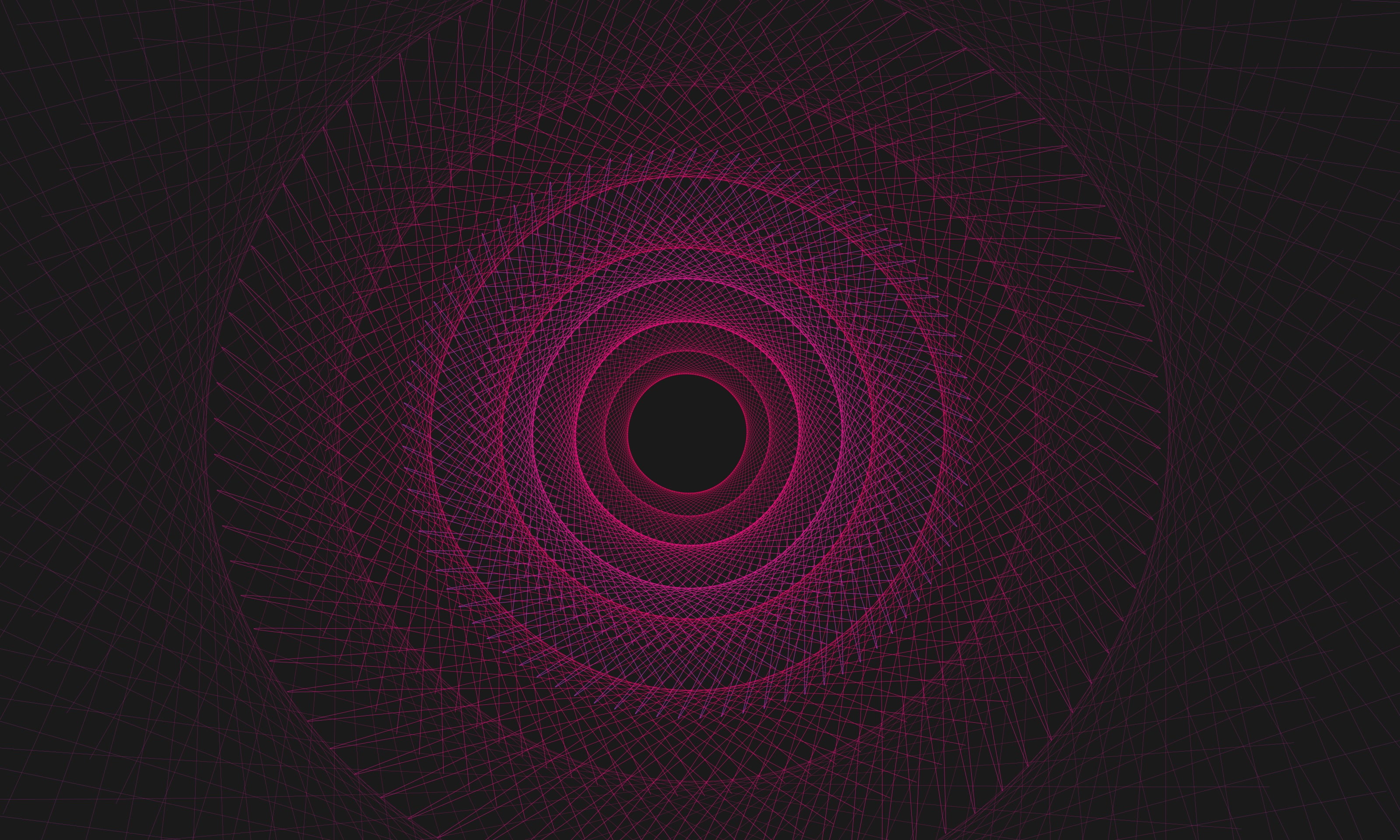 round purple light, wireframe, pattern, black background, abstract
