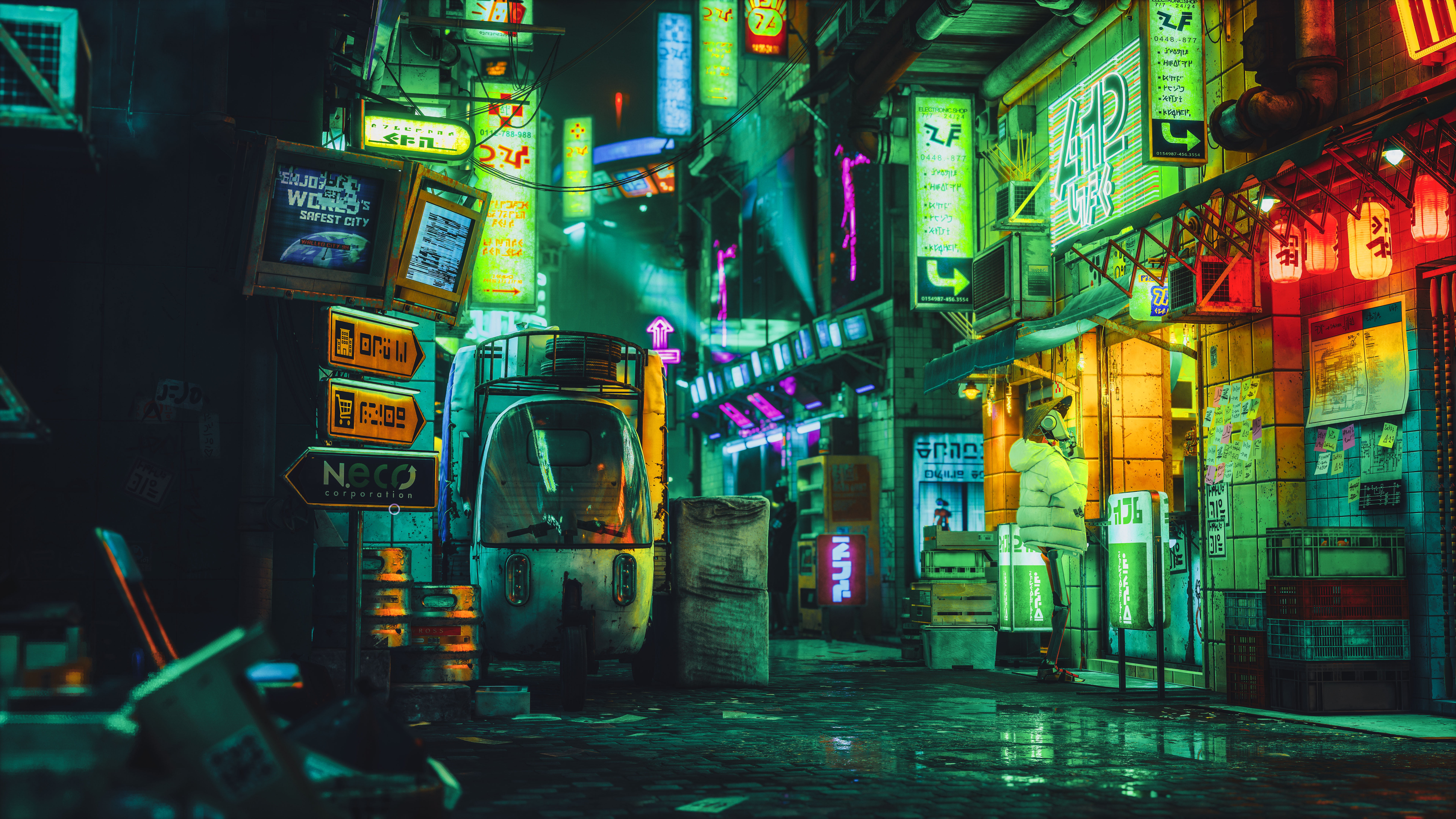 Stray, video games, screen shot, city, neon