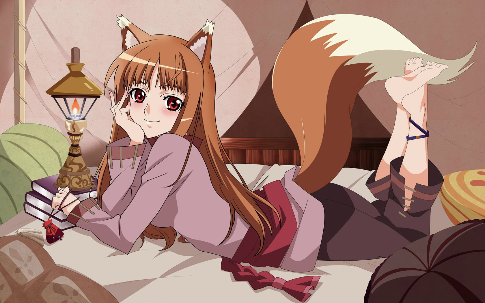 Spice And Wolf Horo, brown-haired woman illustration, Anime / Animated