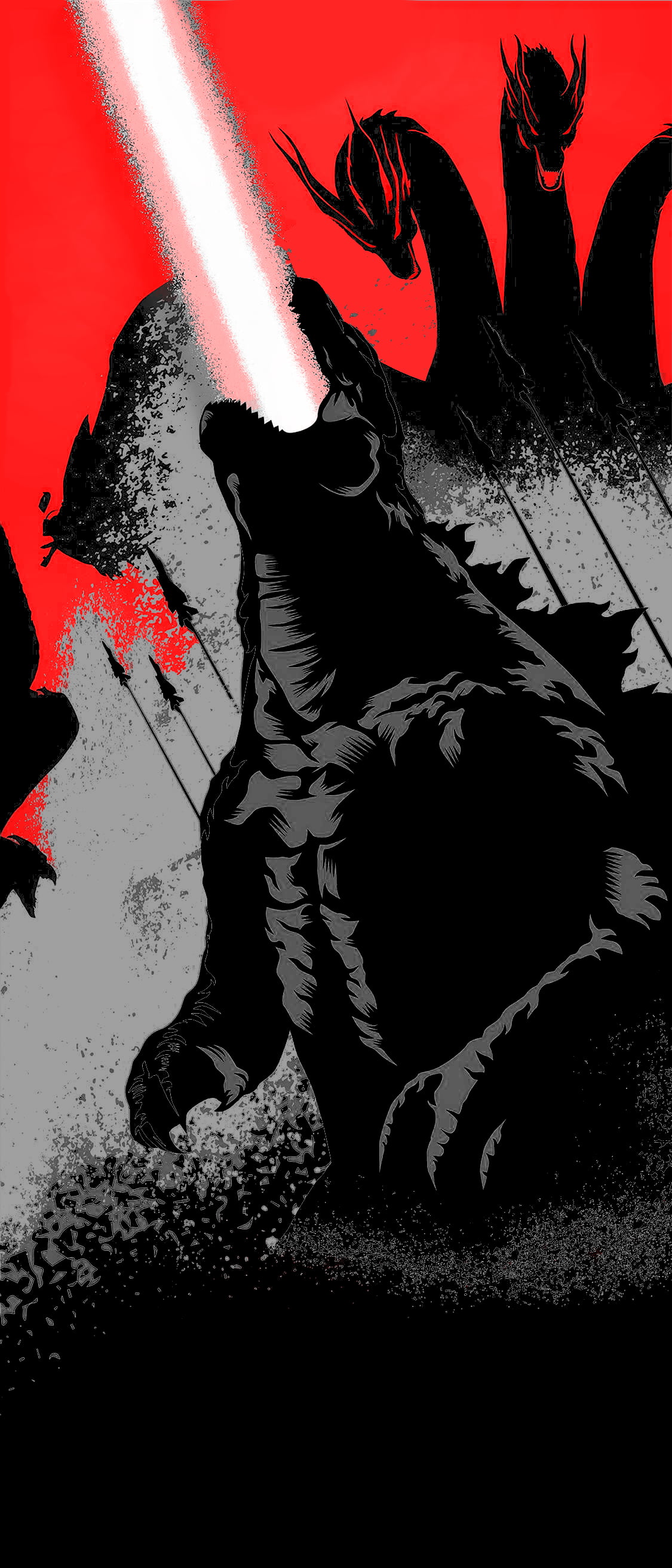 Godzilla: King of the Monsters, amoled, dark, vertical