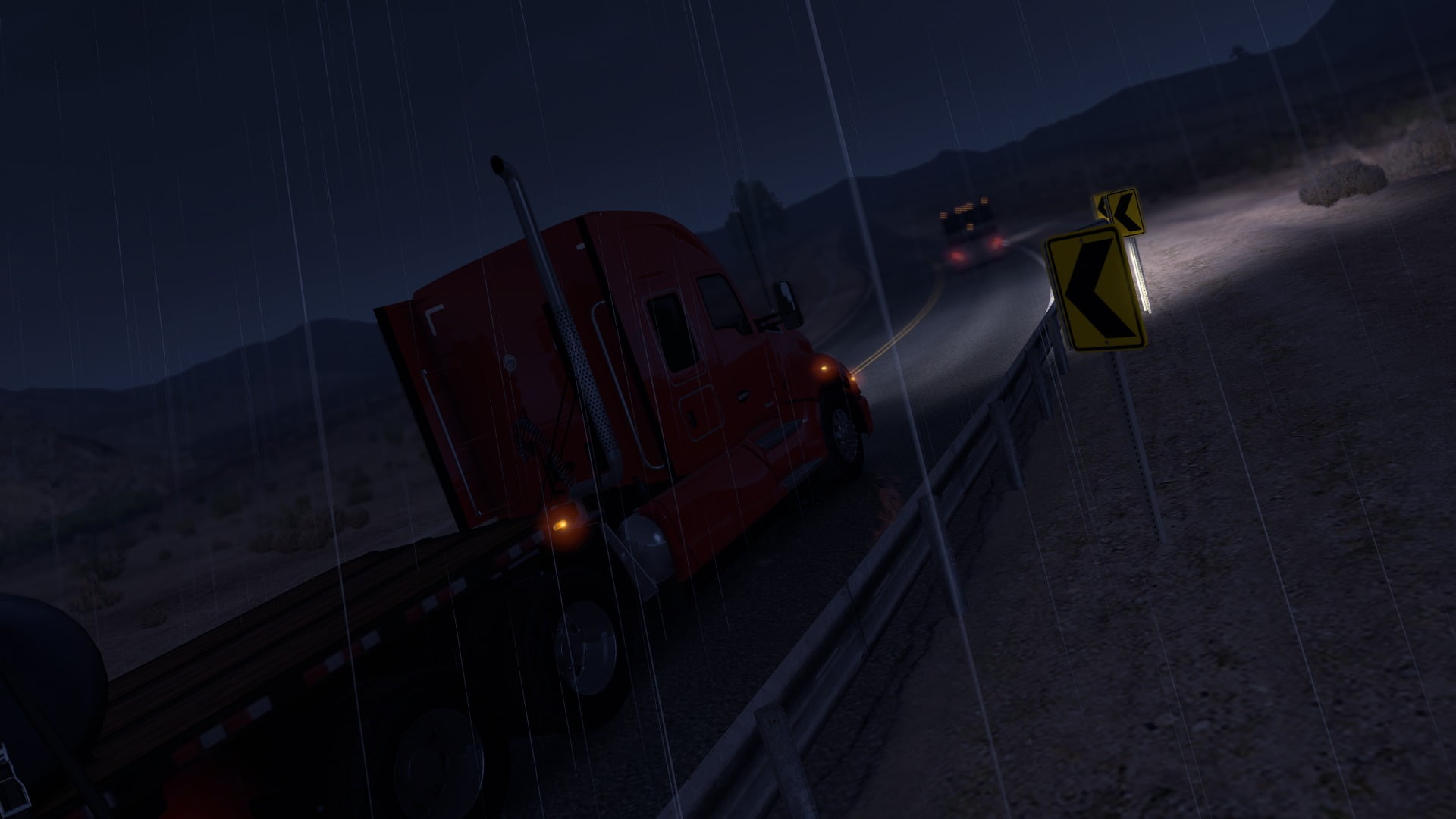 American Truck Simulator, transportation, night, mode of transportation