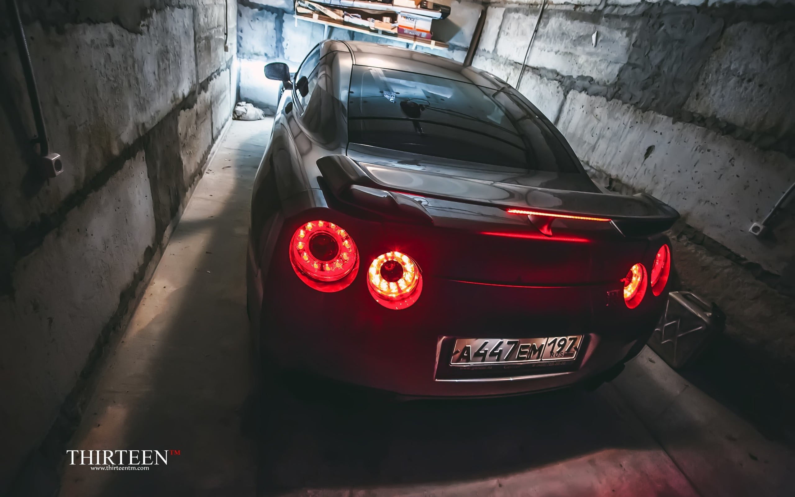 red Nissan GT-R R35 coupe, car, Nissan Skyline GT-R R35, numbers