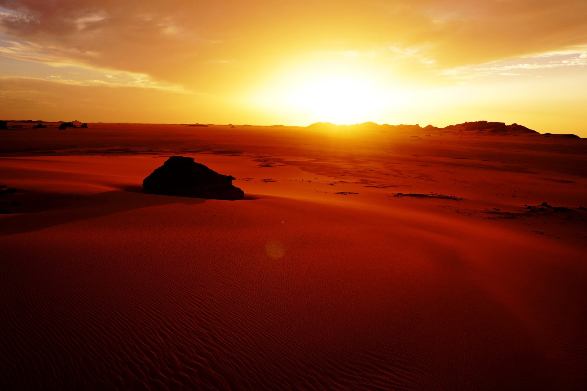 Earth, Desert, Africa, Algeria, Dune, Rock, Sahara, Sand, Sunset