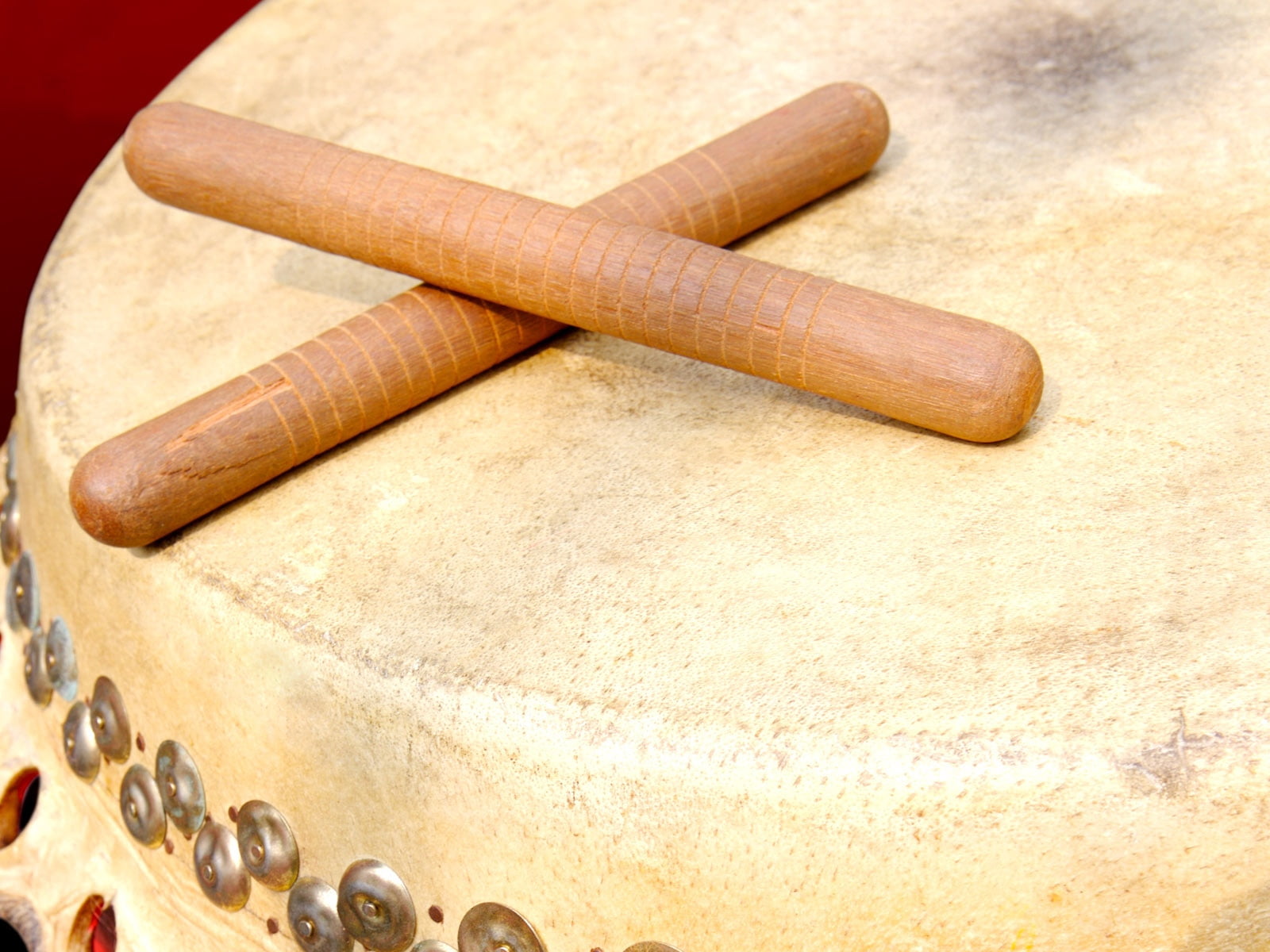 two brown drumsticks, kick, music, rolling Pin, wood - Material