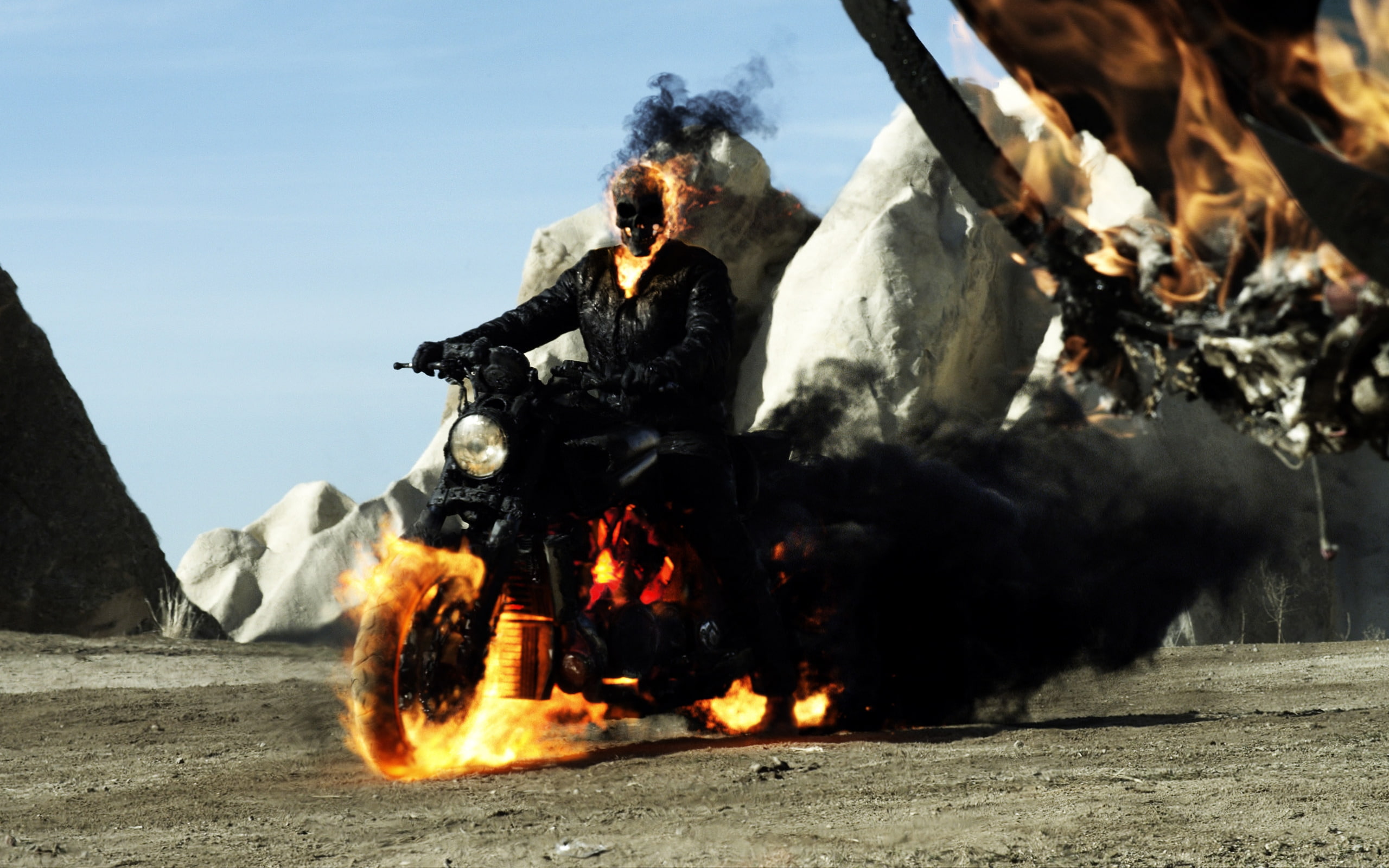 Ghost Rider Spirit of Vengeance 2012, man riding in motorcycle with fire photography