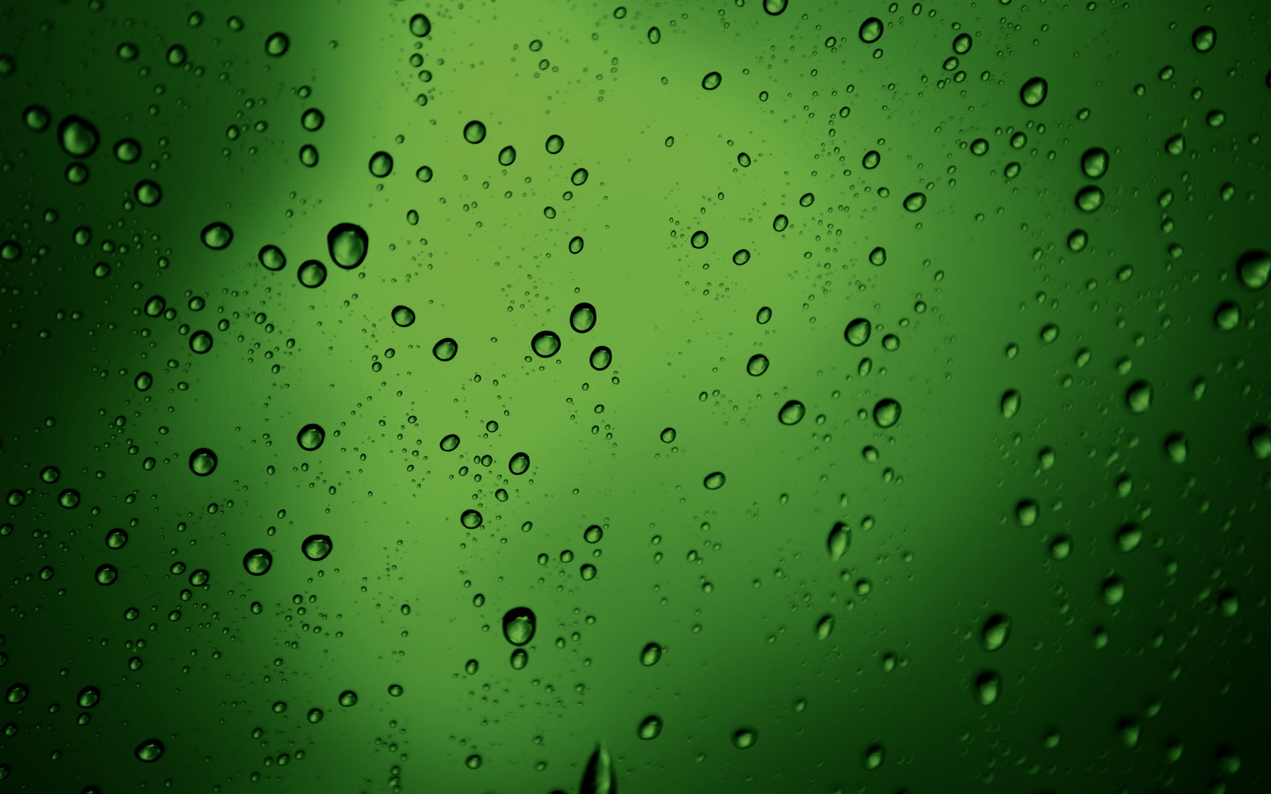 green glass, drops, macro, bubbles, texture, water drops style