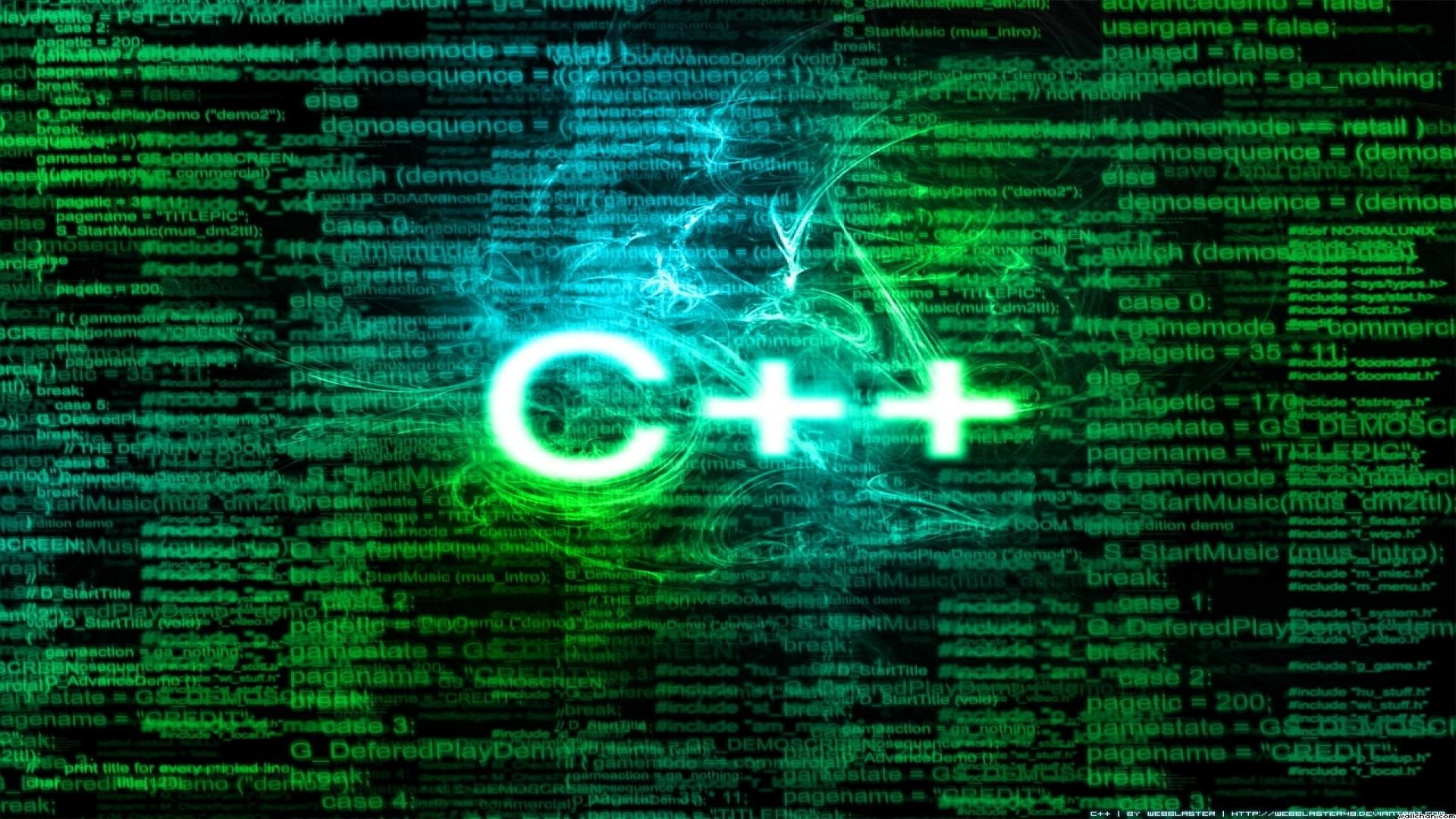 green C++ wallpaper, Technology, Programming, Code, glowing, communication