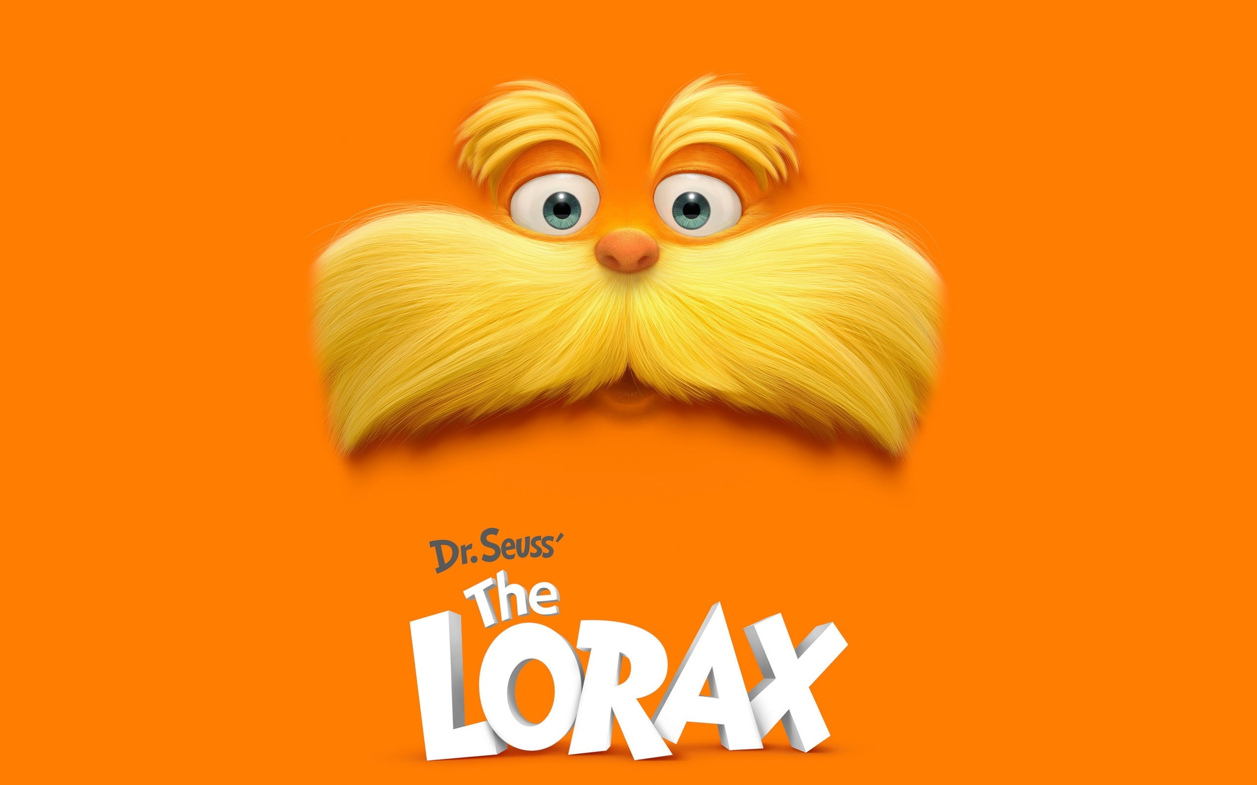 Dr. Seuss The Lorax digital wallpaper, mustache, cartoon, text