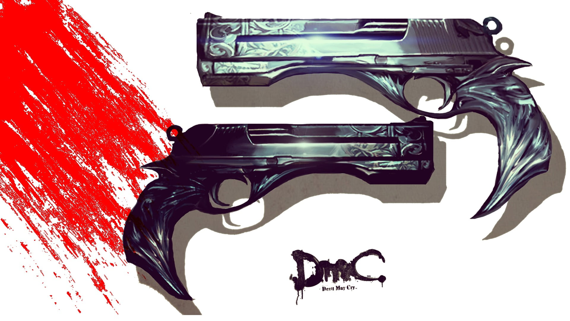 black semi-automatic pistol, Devil May Cry, Ebony and Ivory (Devil May Cry)...