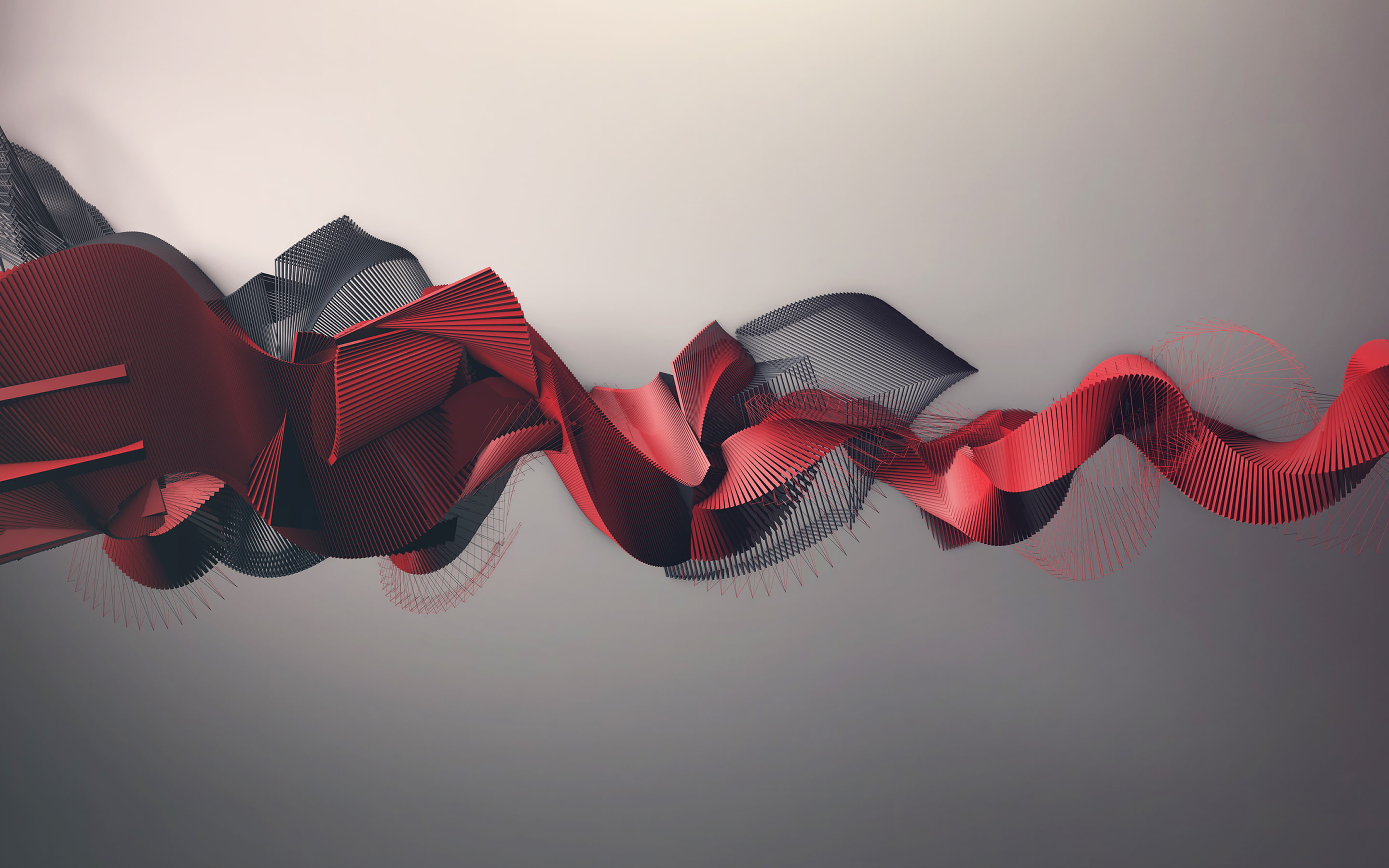 abstraction. bending, volume graphics, array