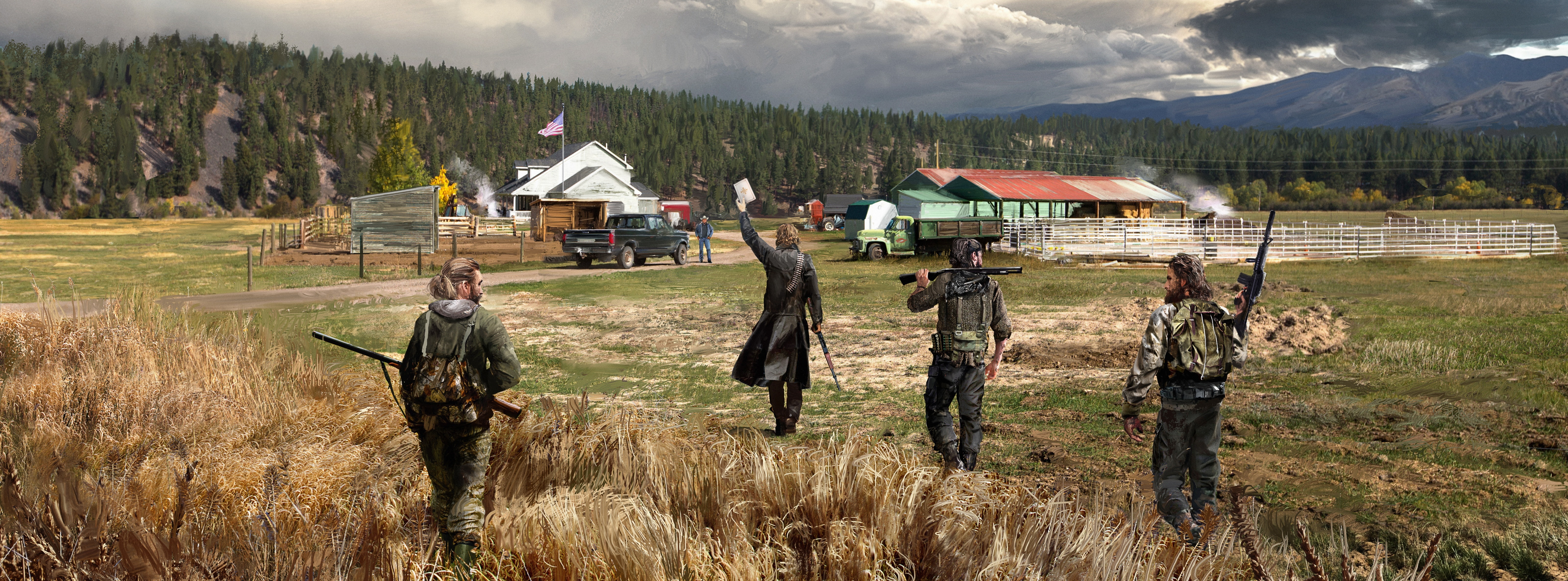 Far Cry 5 Concept Art, Games, Nature, Landscape, Farm, Montana