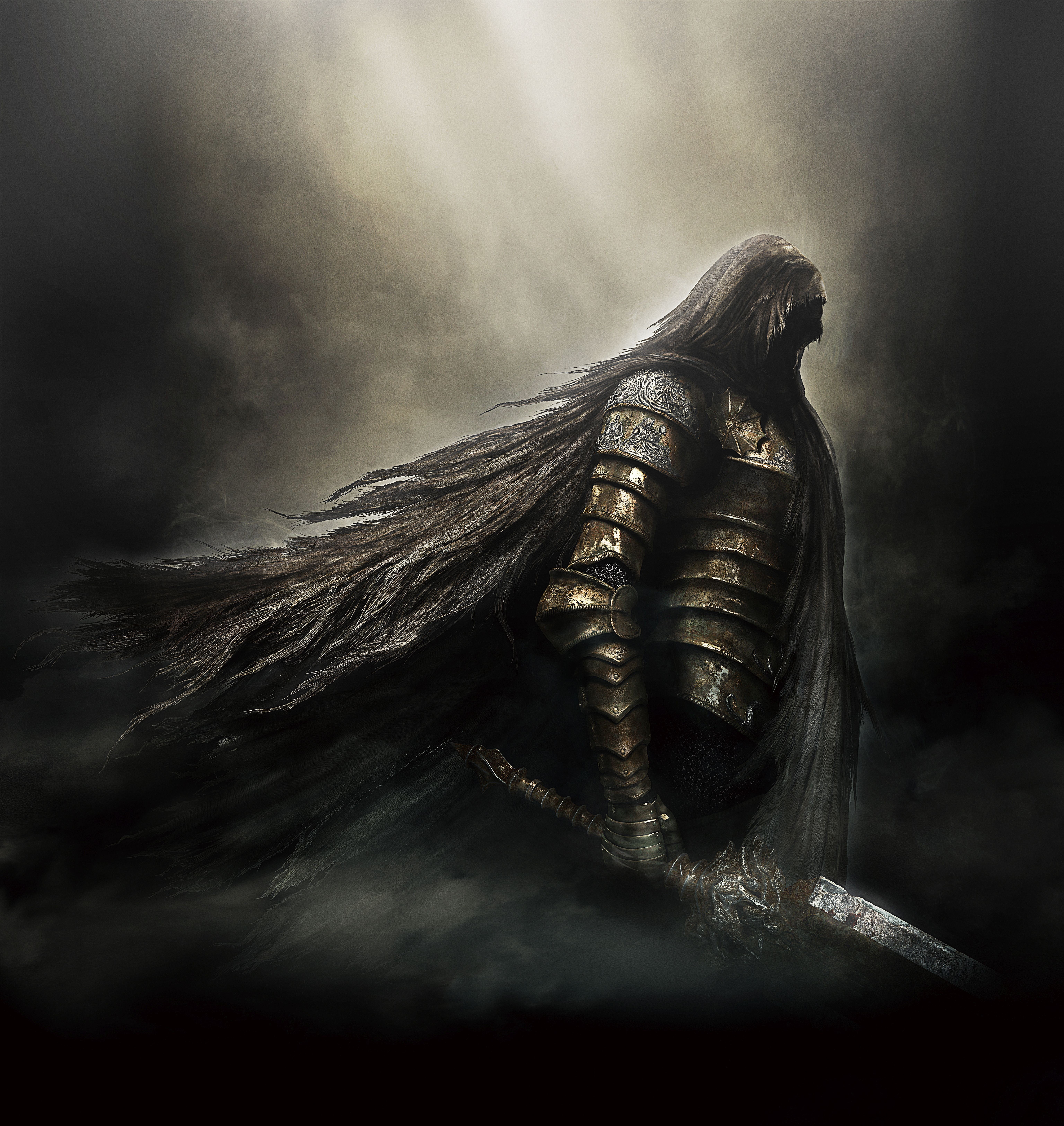 knight illustration, Dark Souls II, spooky, horror, halloween