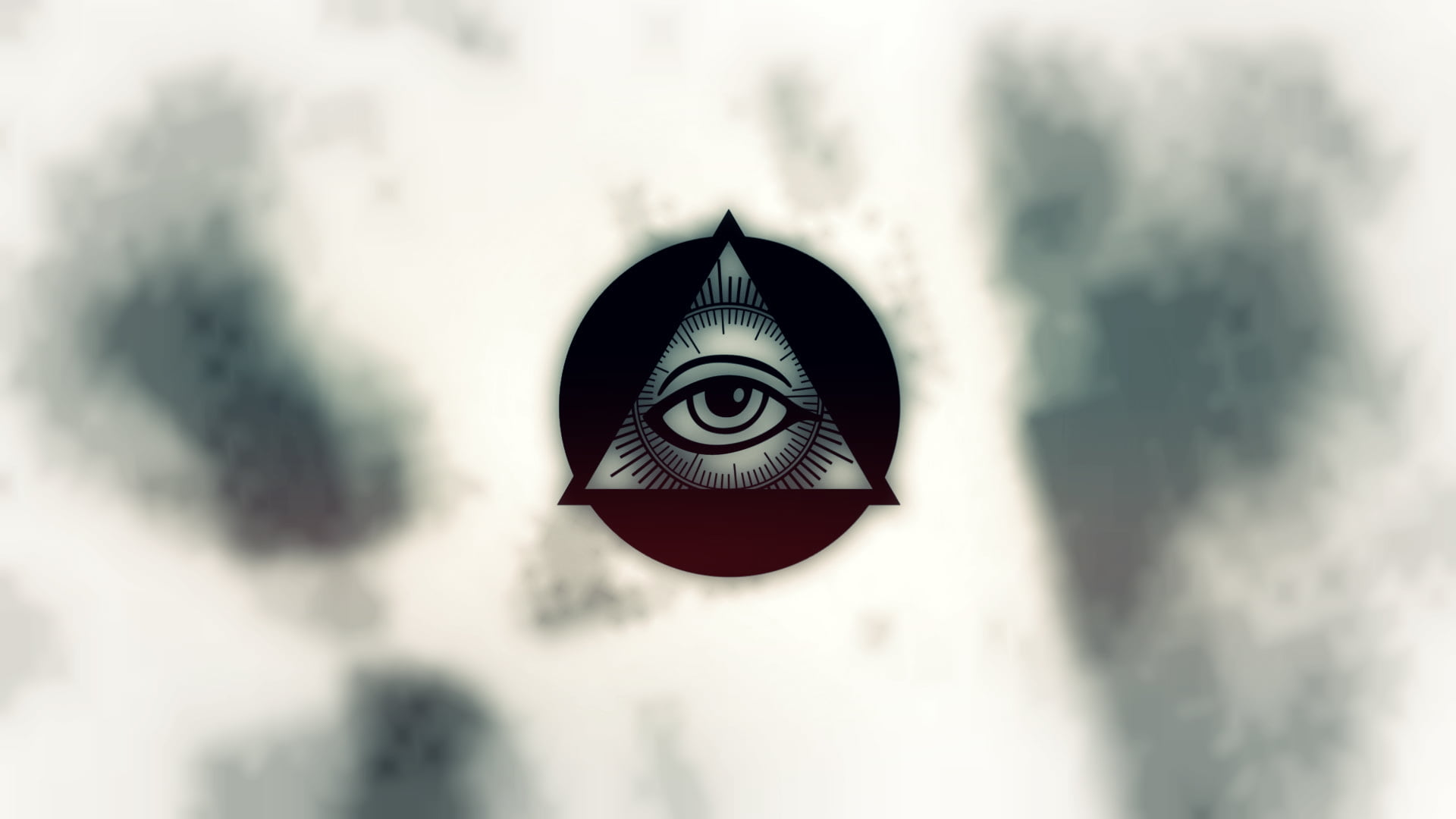 one eye with triangle logo, round, the all-seeing eye, illustration