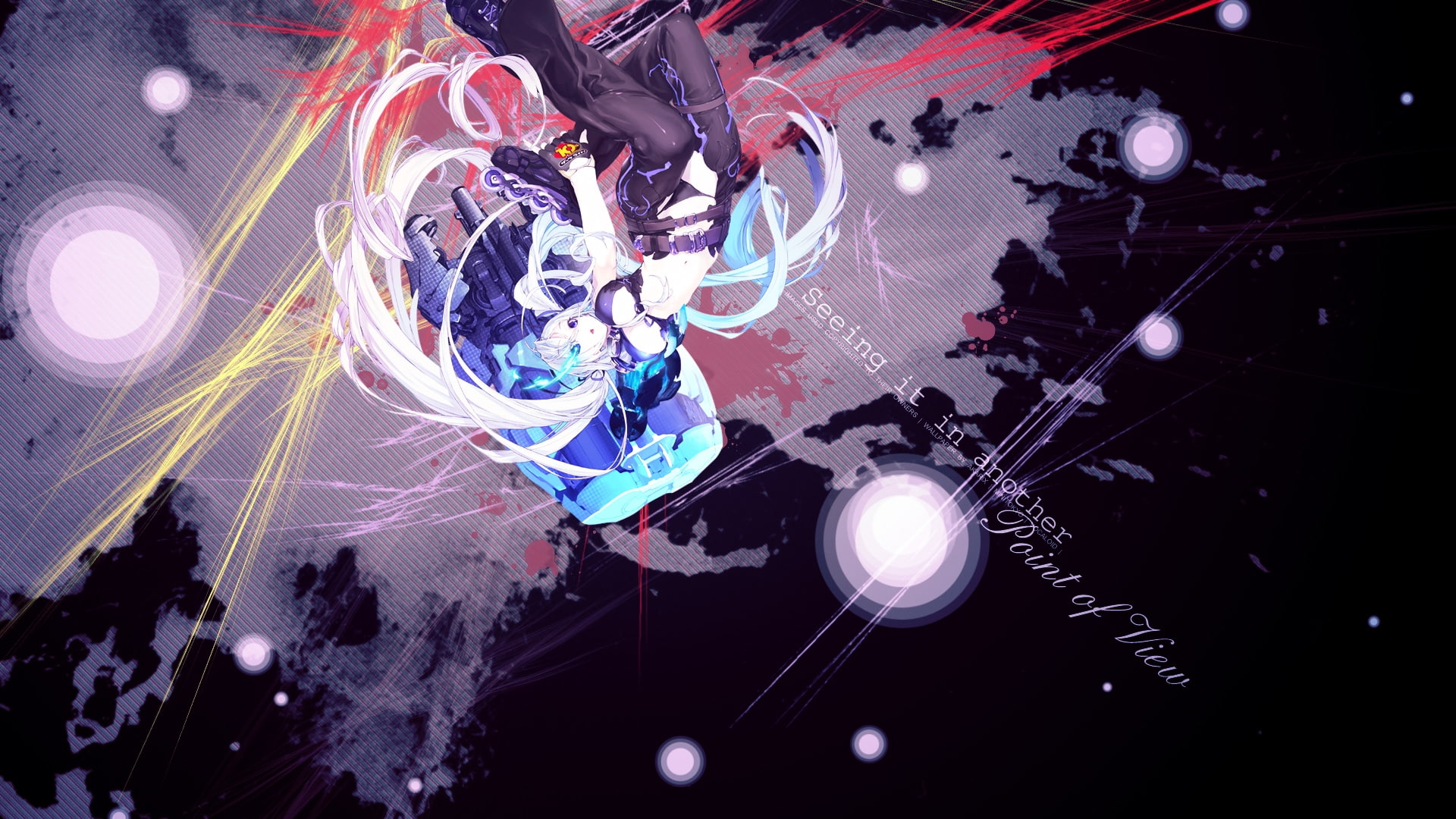 black rock shooter twintails white hair 1920x1080  People Long hair HD Art