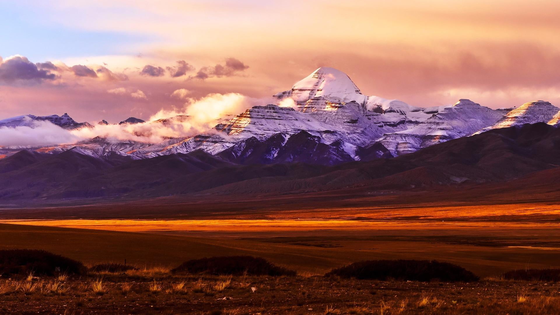 mountains, snow, bagaxiang, gang rinpoche, burang, ngari, tibet
