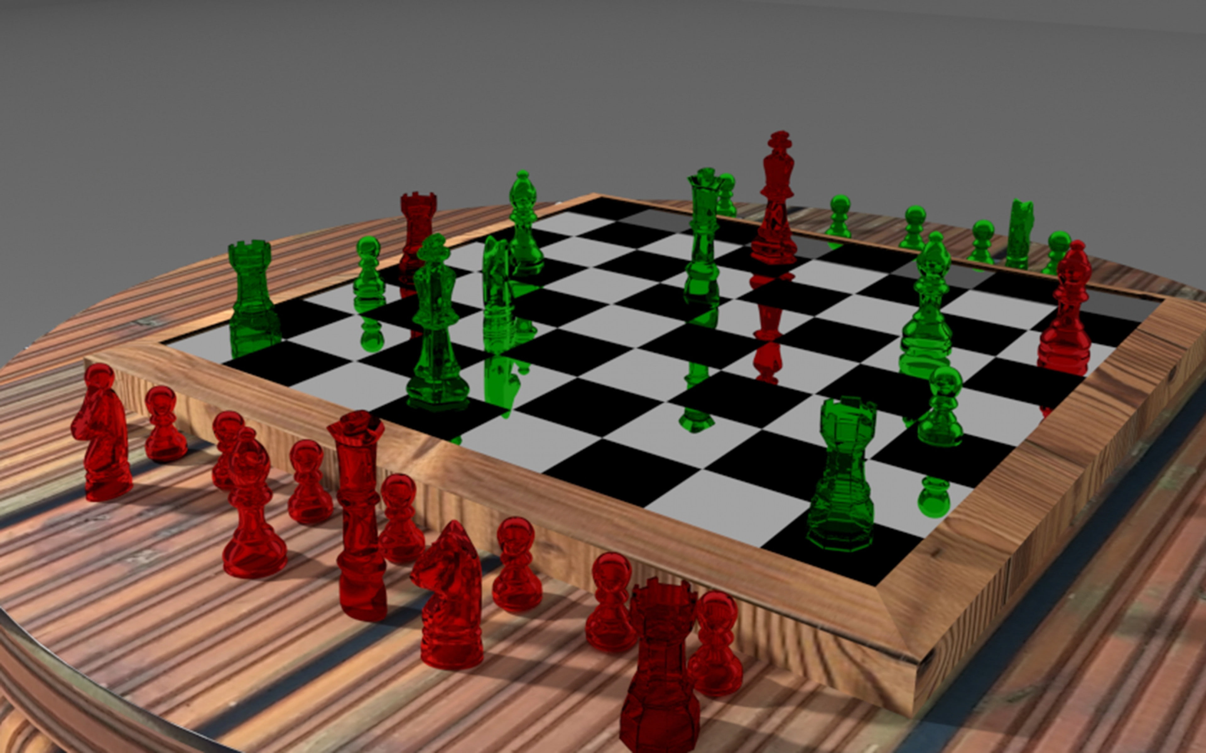 chess, chess pieces backgrounds, 3D, download 3840x2400 chess